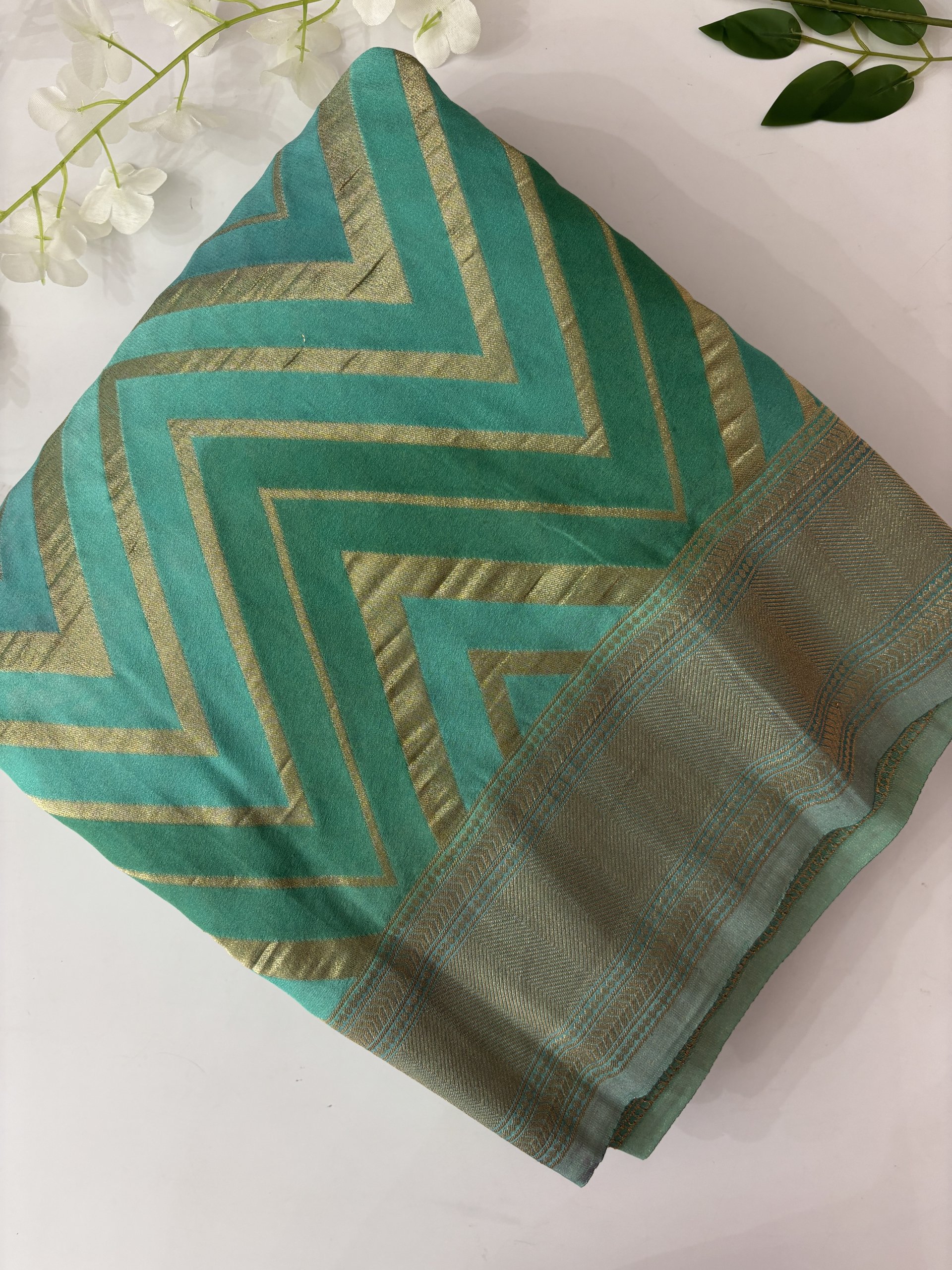 Exclusive Blue Banarasi Rangkat Crepe Sarees – Elegant & Luxurious ...