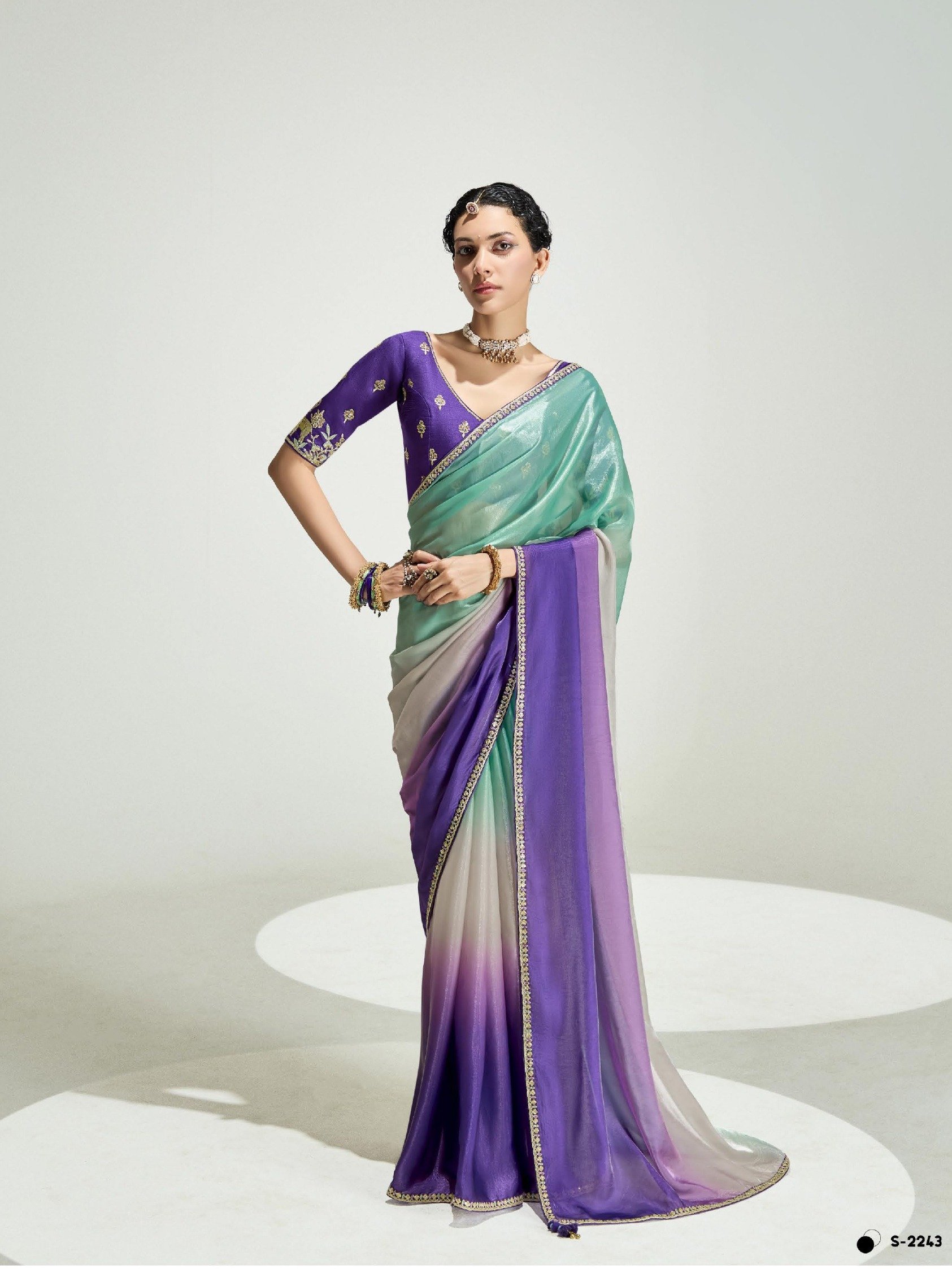 Tissue Organza Sarees with Rich Blouse