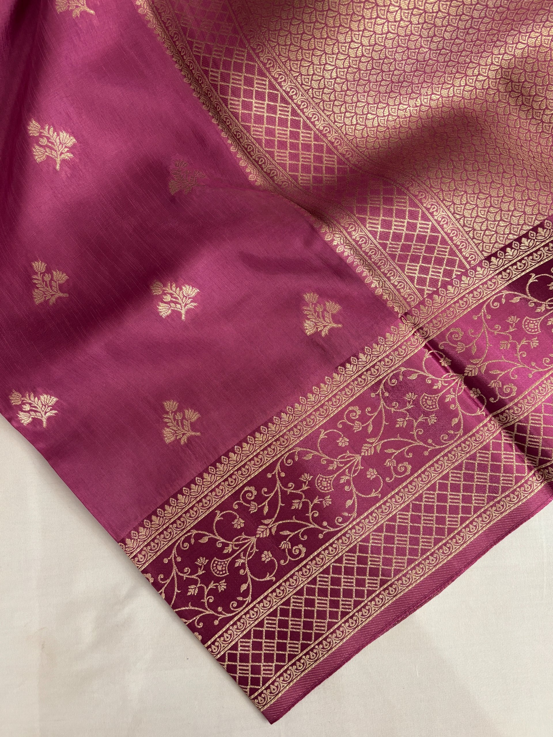 Dusty Pink Mashru Silk Saree