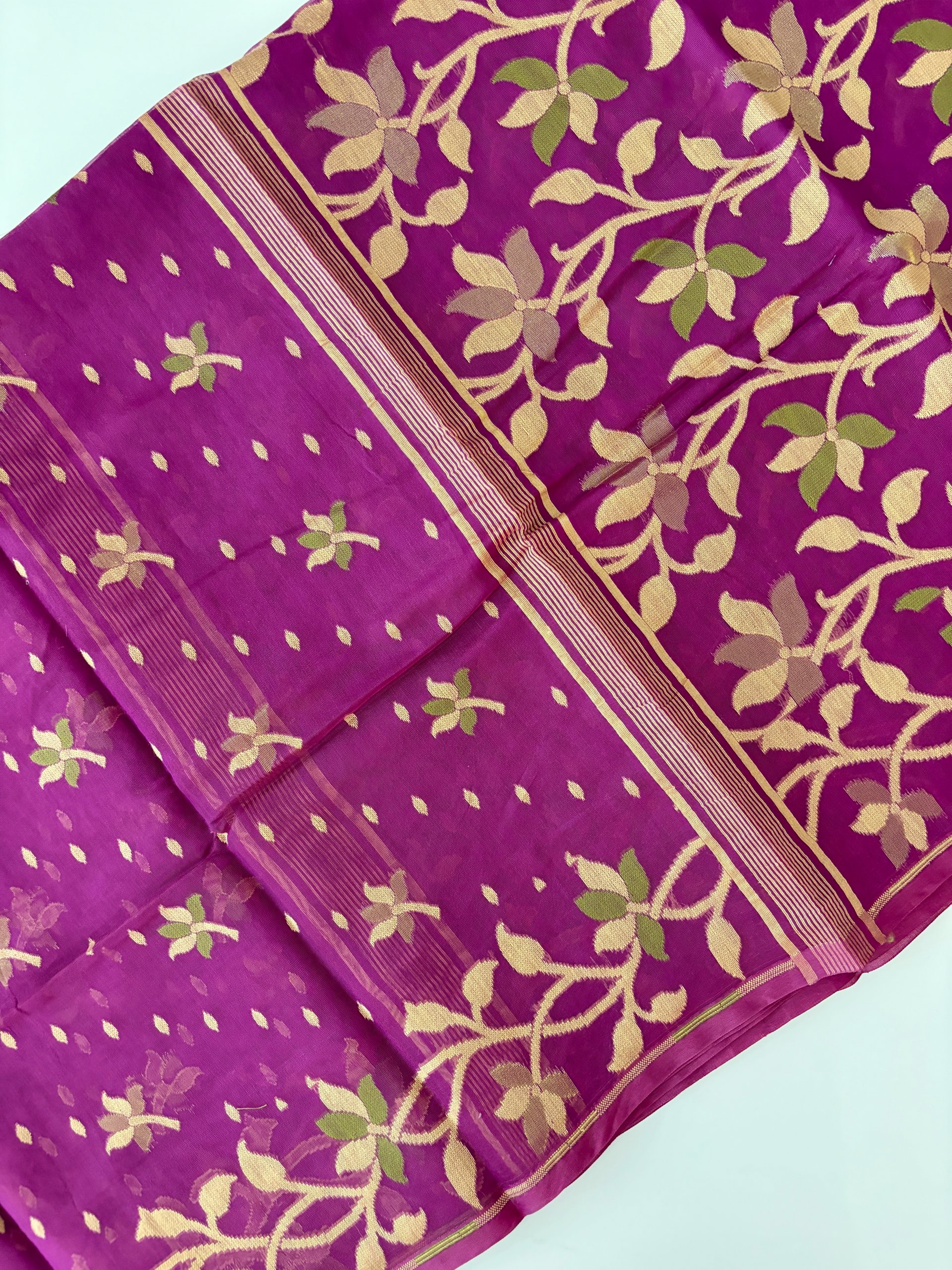 Pink Dhakai Jamdani Saree