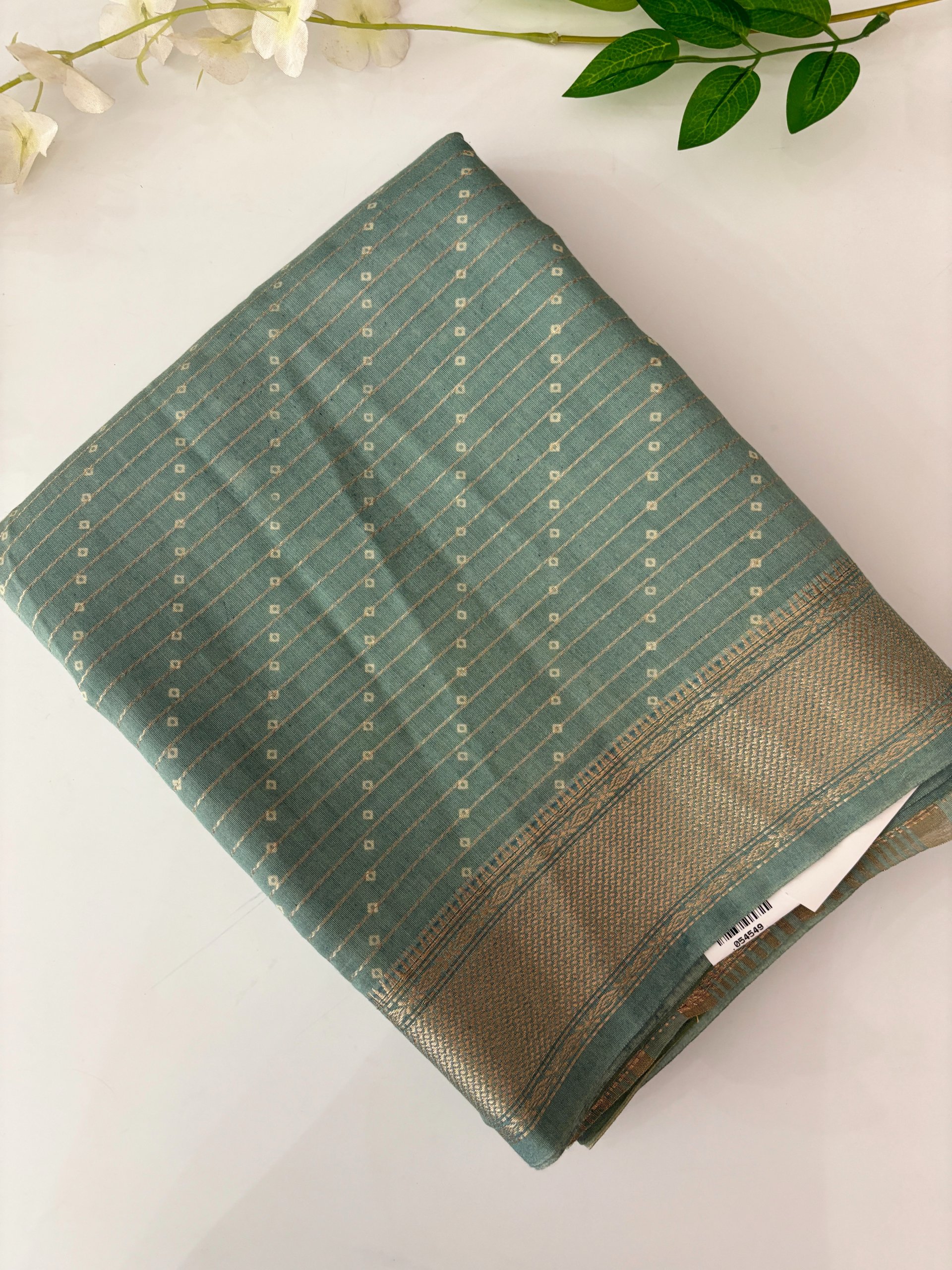 Light Turquoise Blue Soft Chanderi Cotton Saree