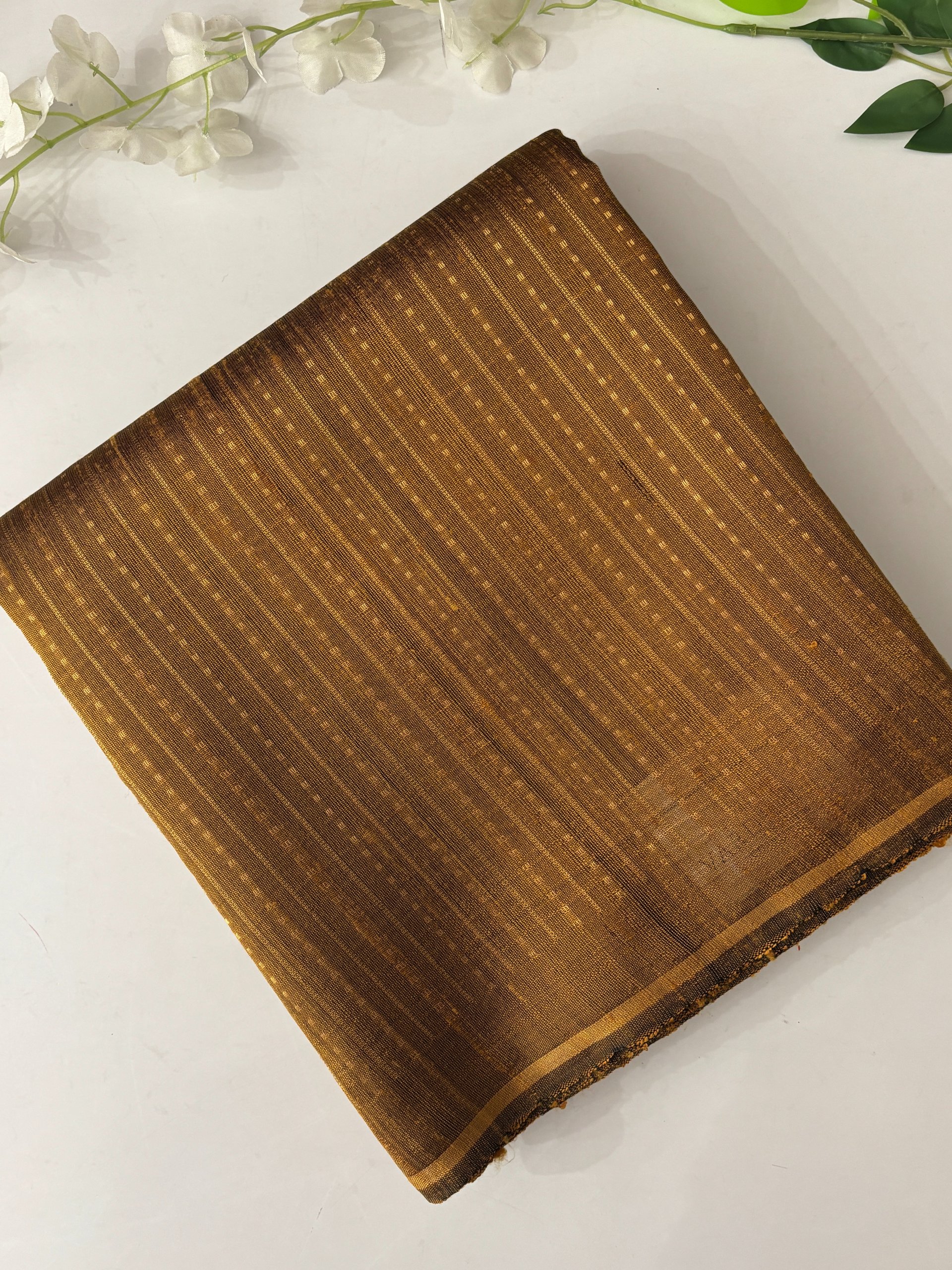 Mustard Pure Handloom Raw Silk Saree