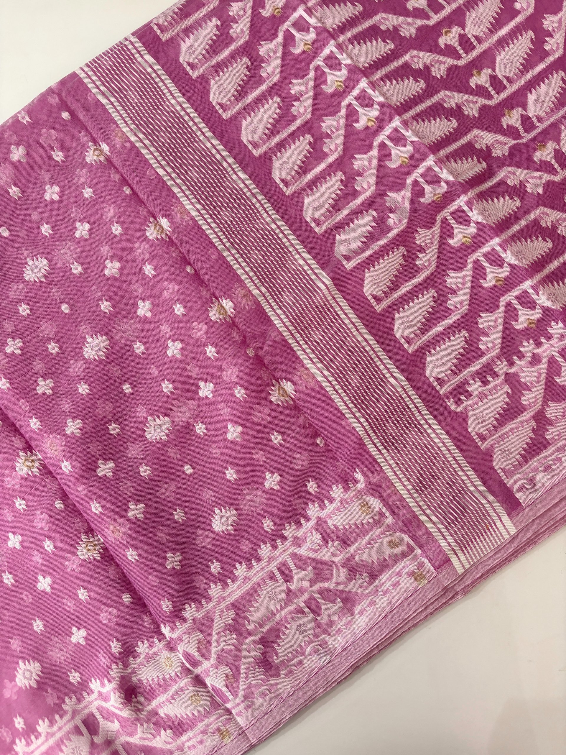 Pink Dhakai Jamdani Saree 