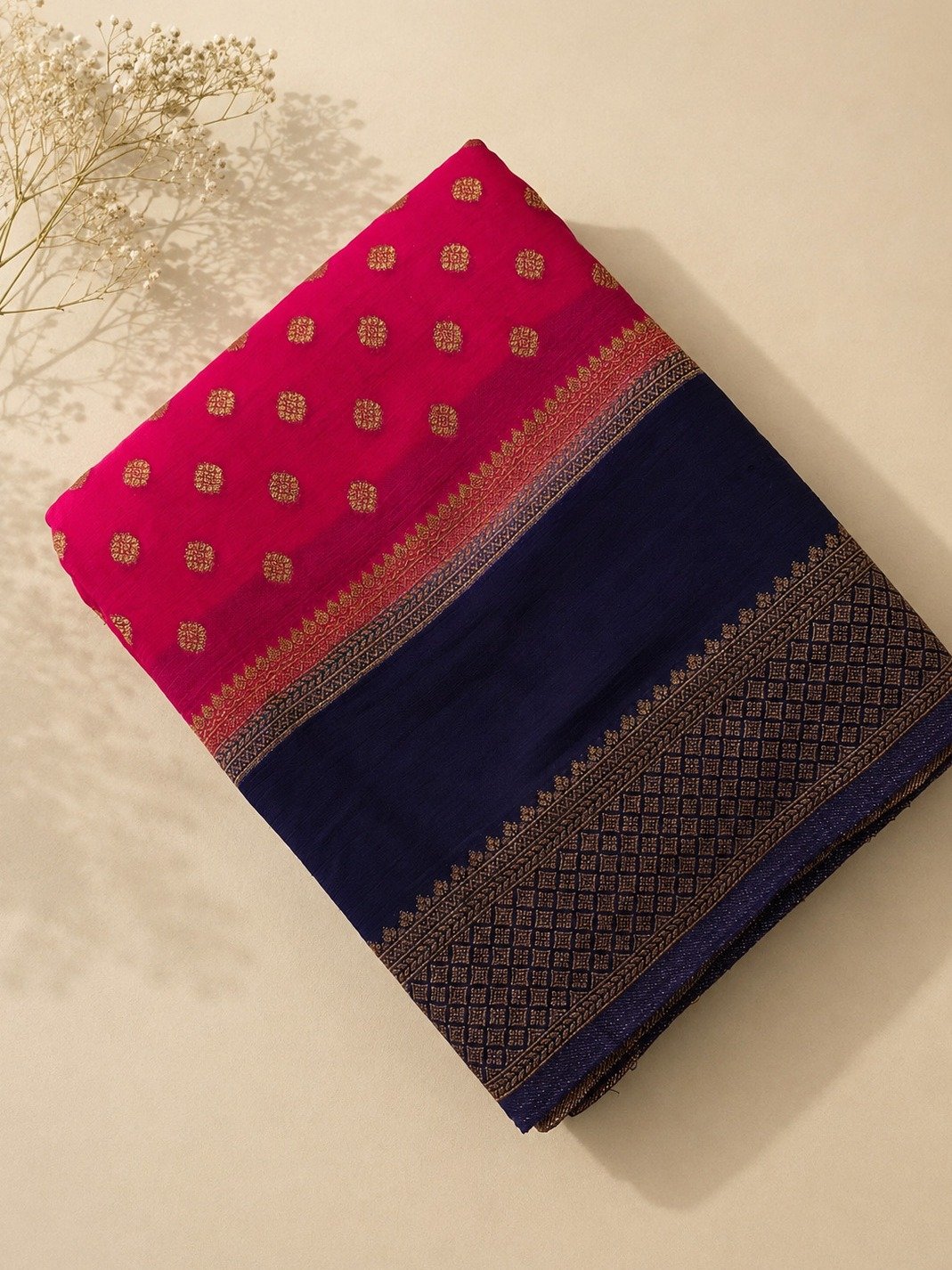 Pink Banarasi Semi Khaddi Georgette Saree