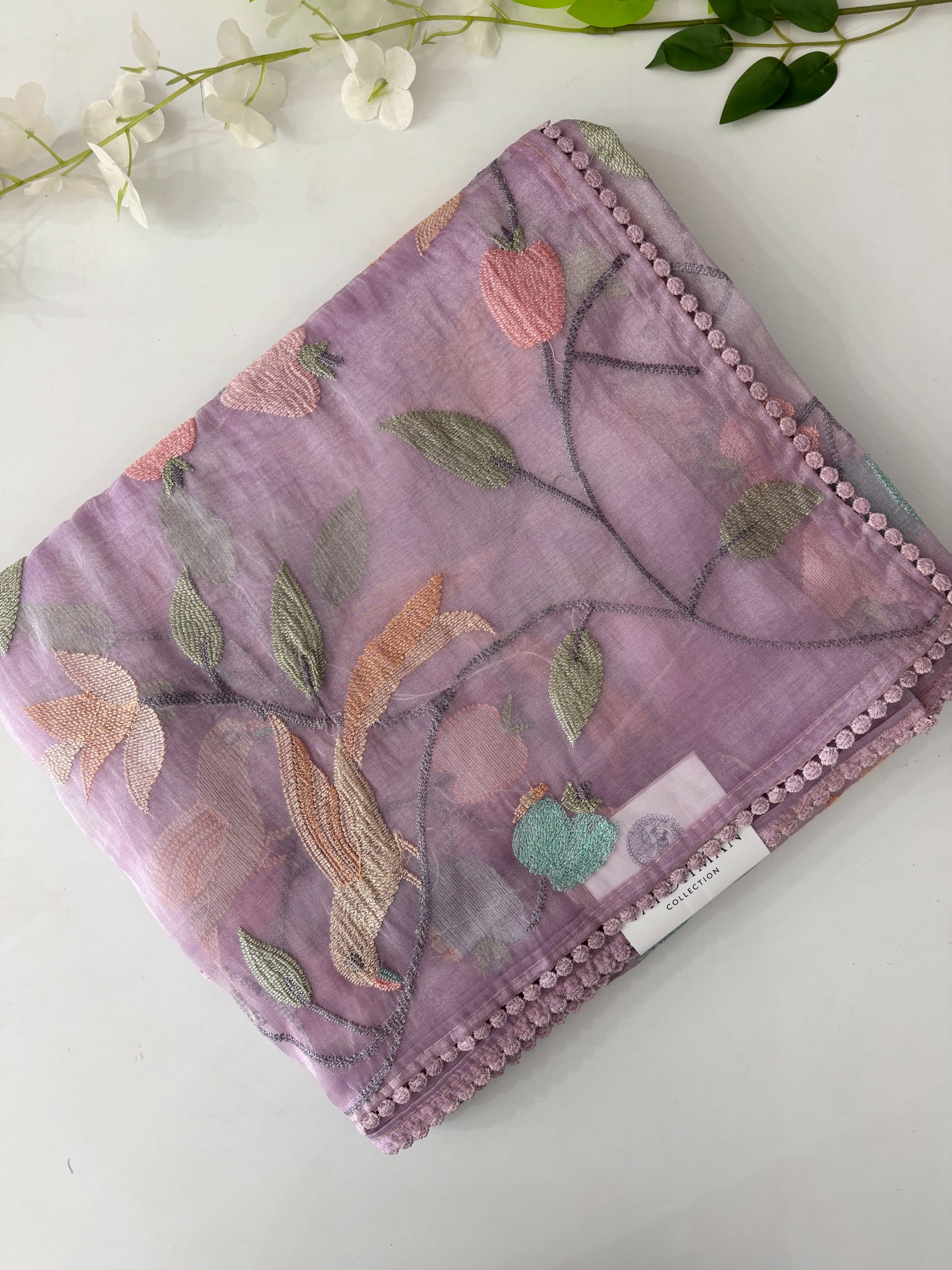 Lavender Tissue Organza Saree