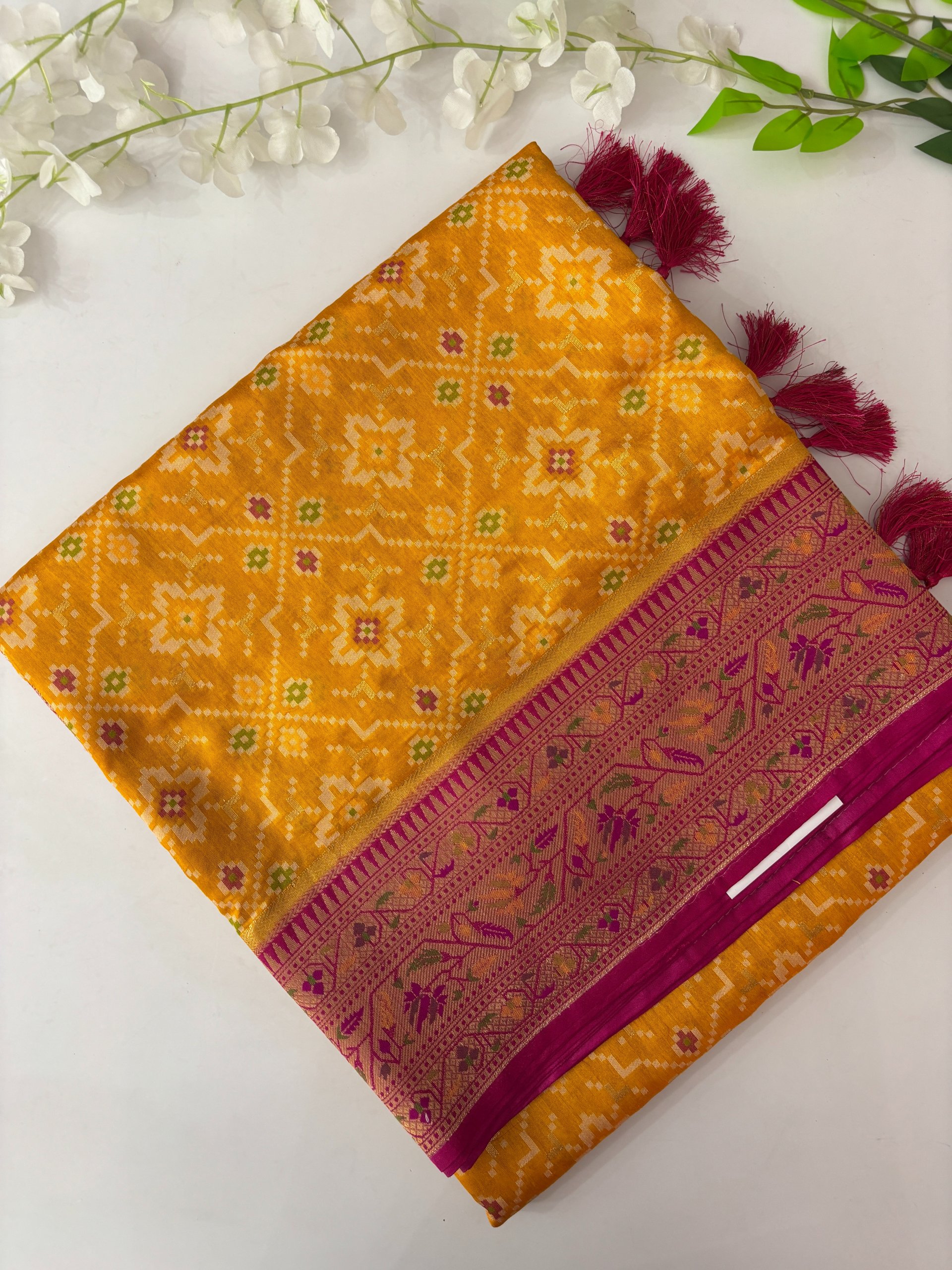 Yellow Banarasi Patola Saree