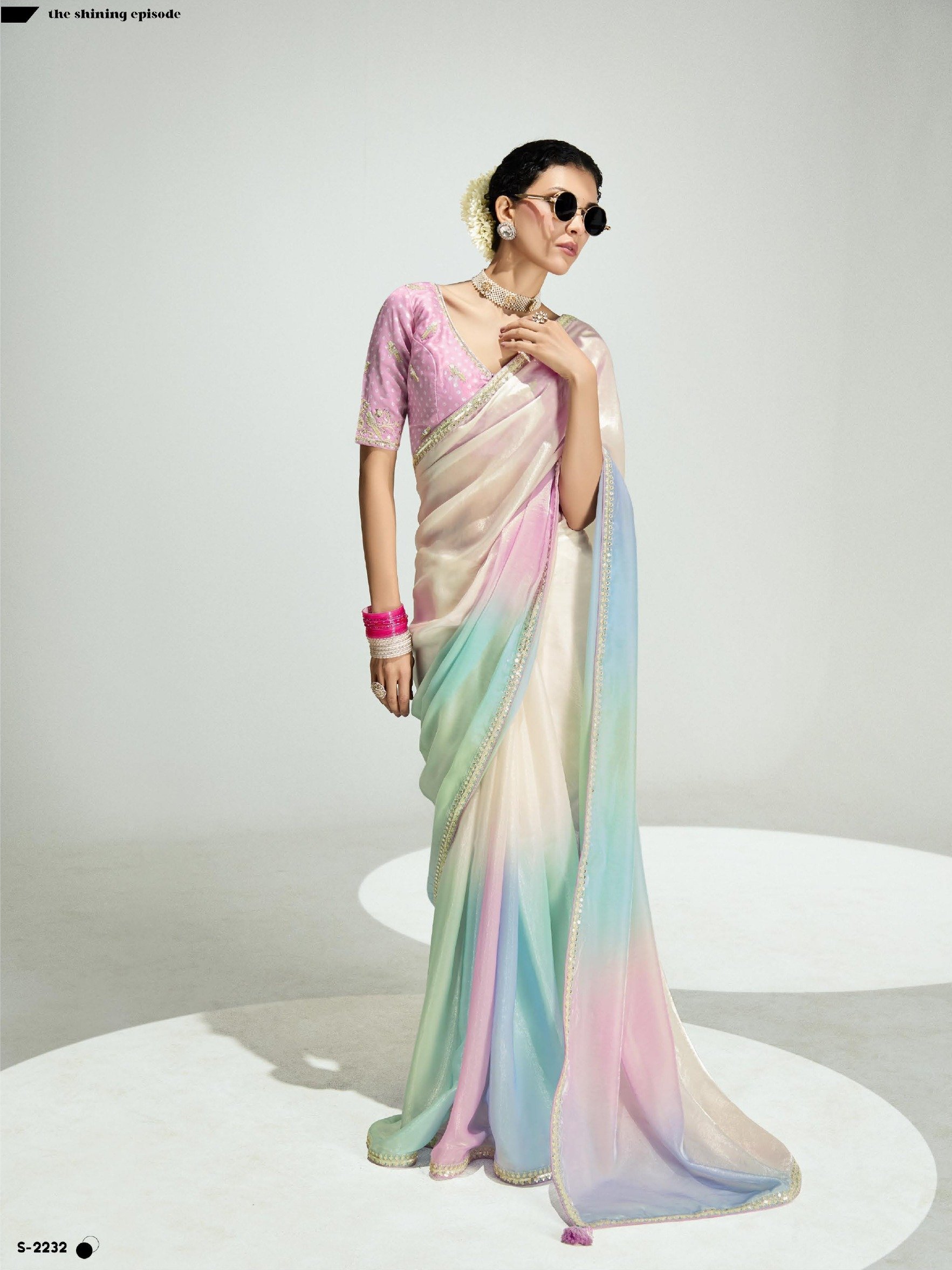Tissue Organza Sarees with Rich Blouse