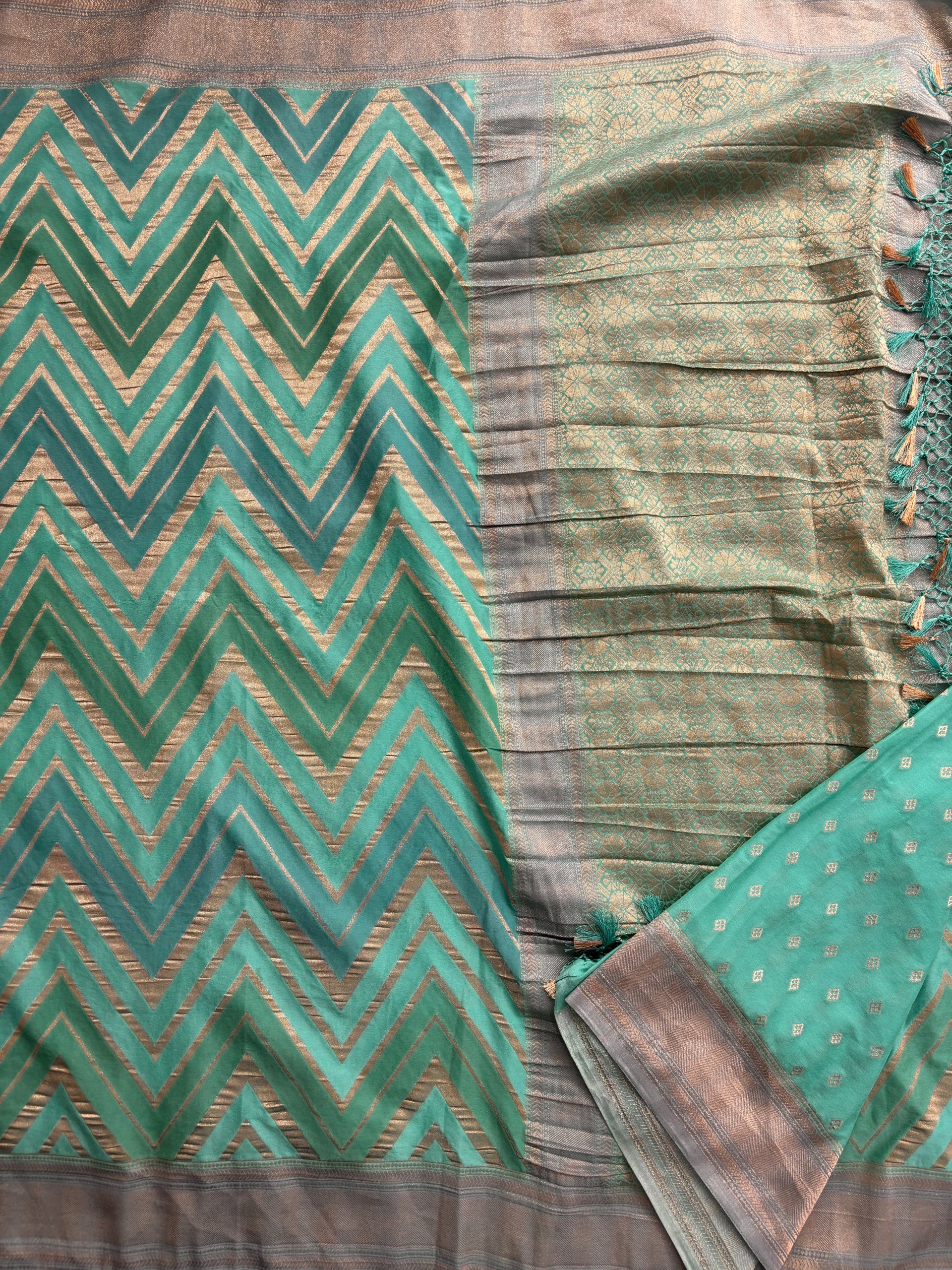 Exclusive Blue Banarasi Rangkat Crepe Sarees Elegant & Luxurious