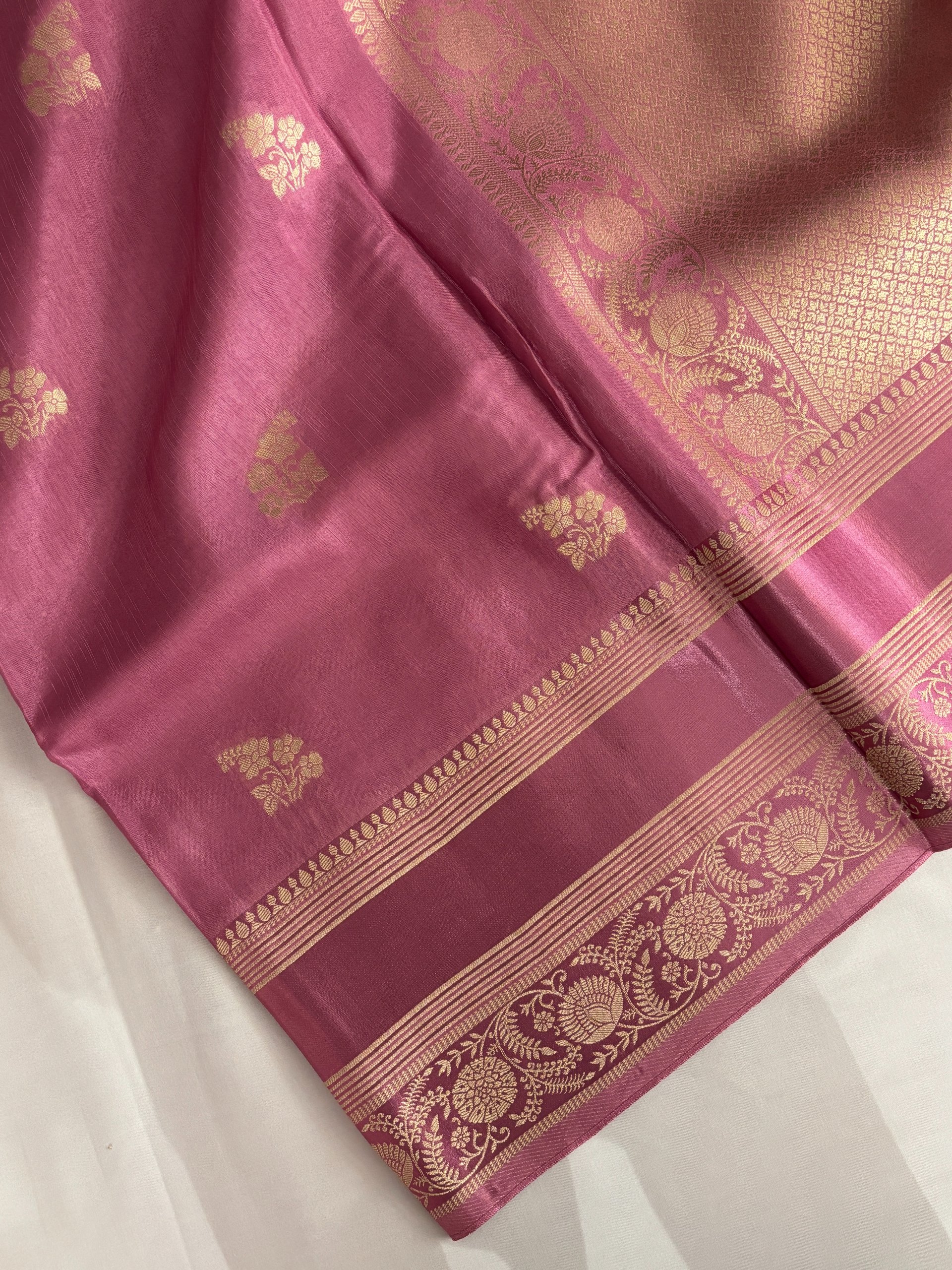 Light Pink Mashru Silk Saree