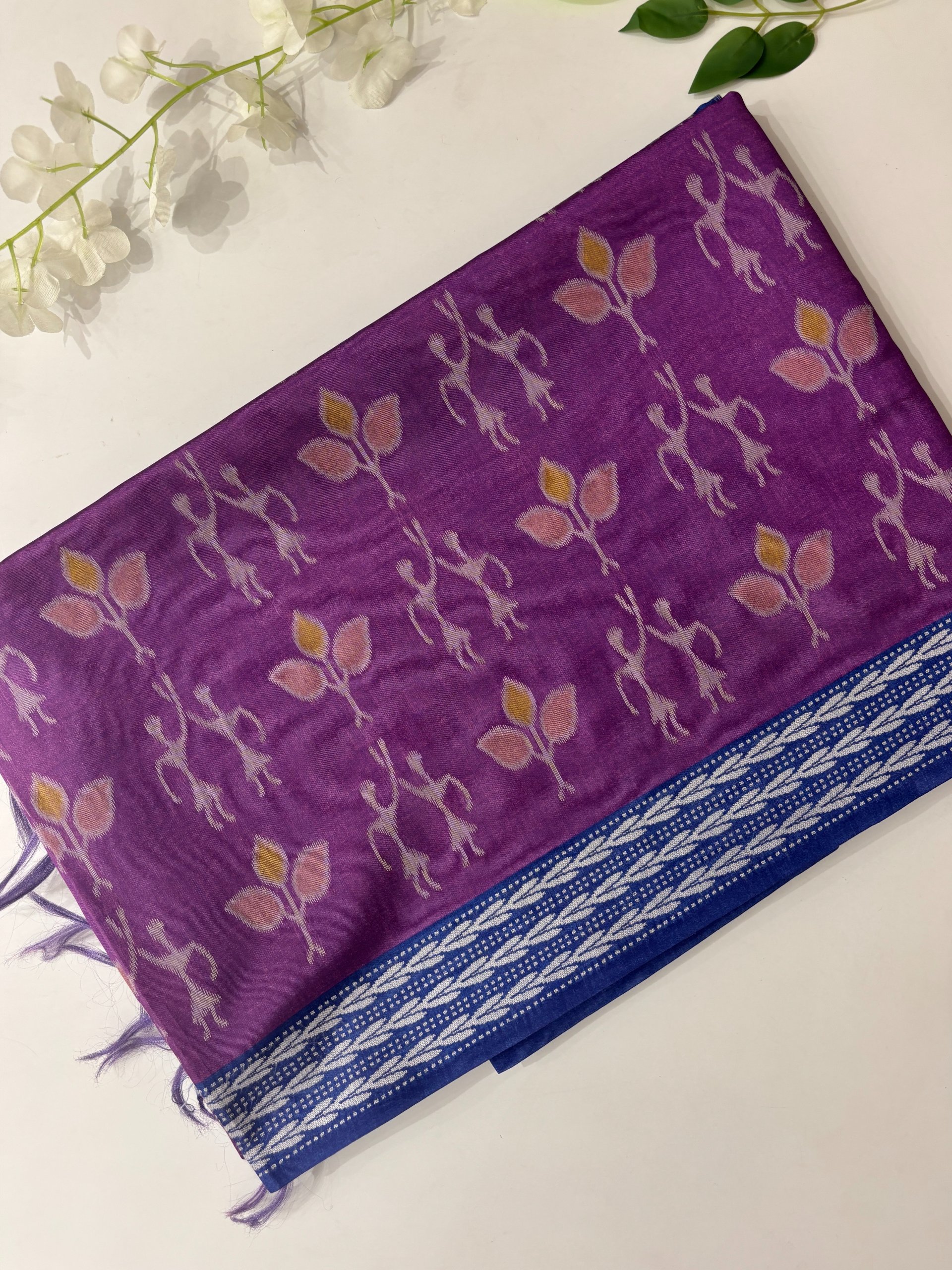 Purple Weaving Soft Tussar Silk Saree