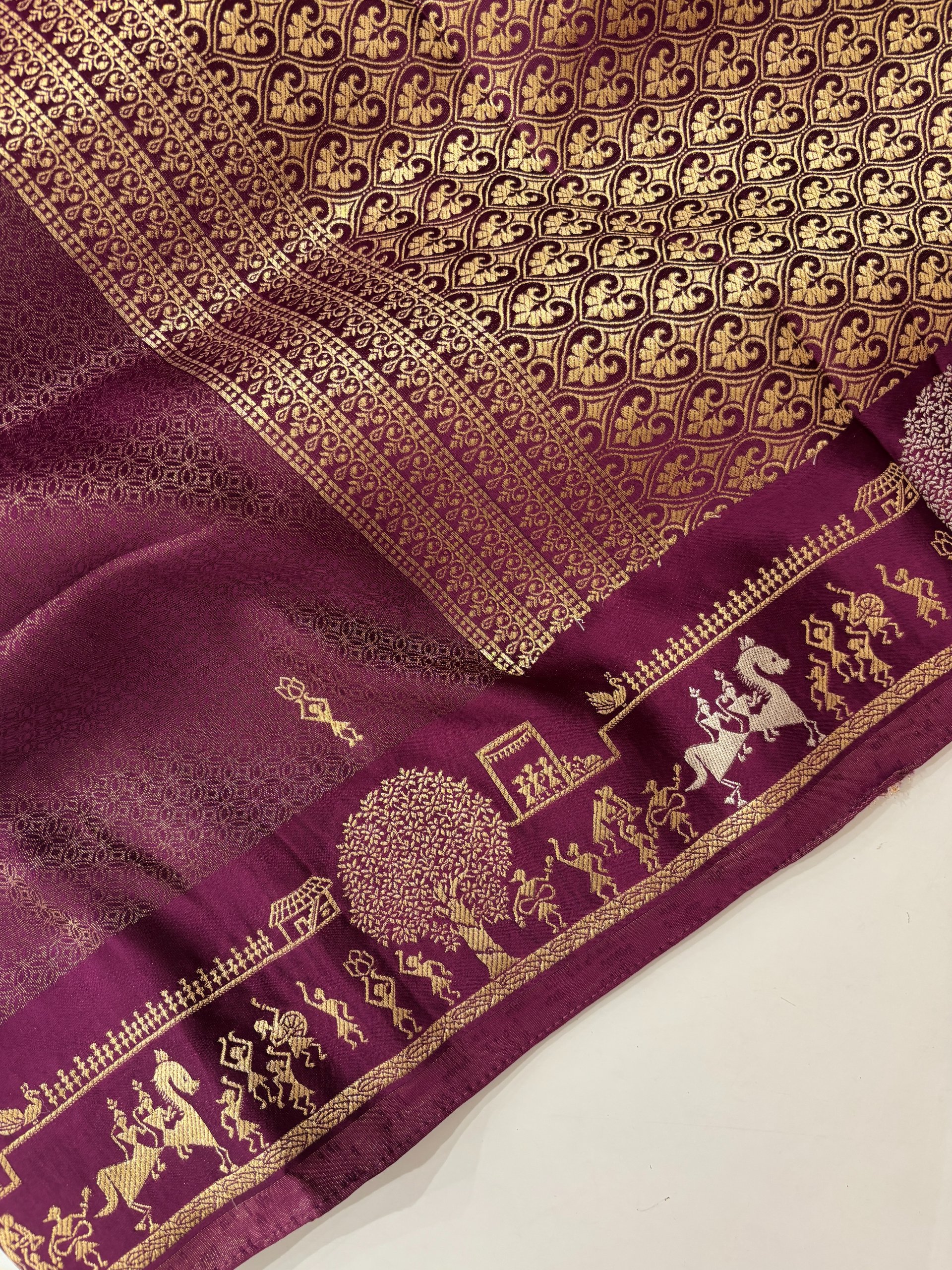 Wine Mashru Silk Saree