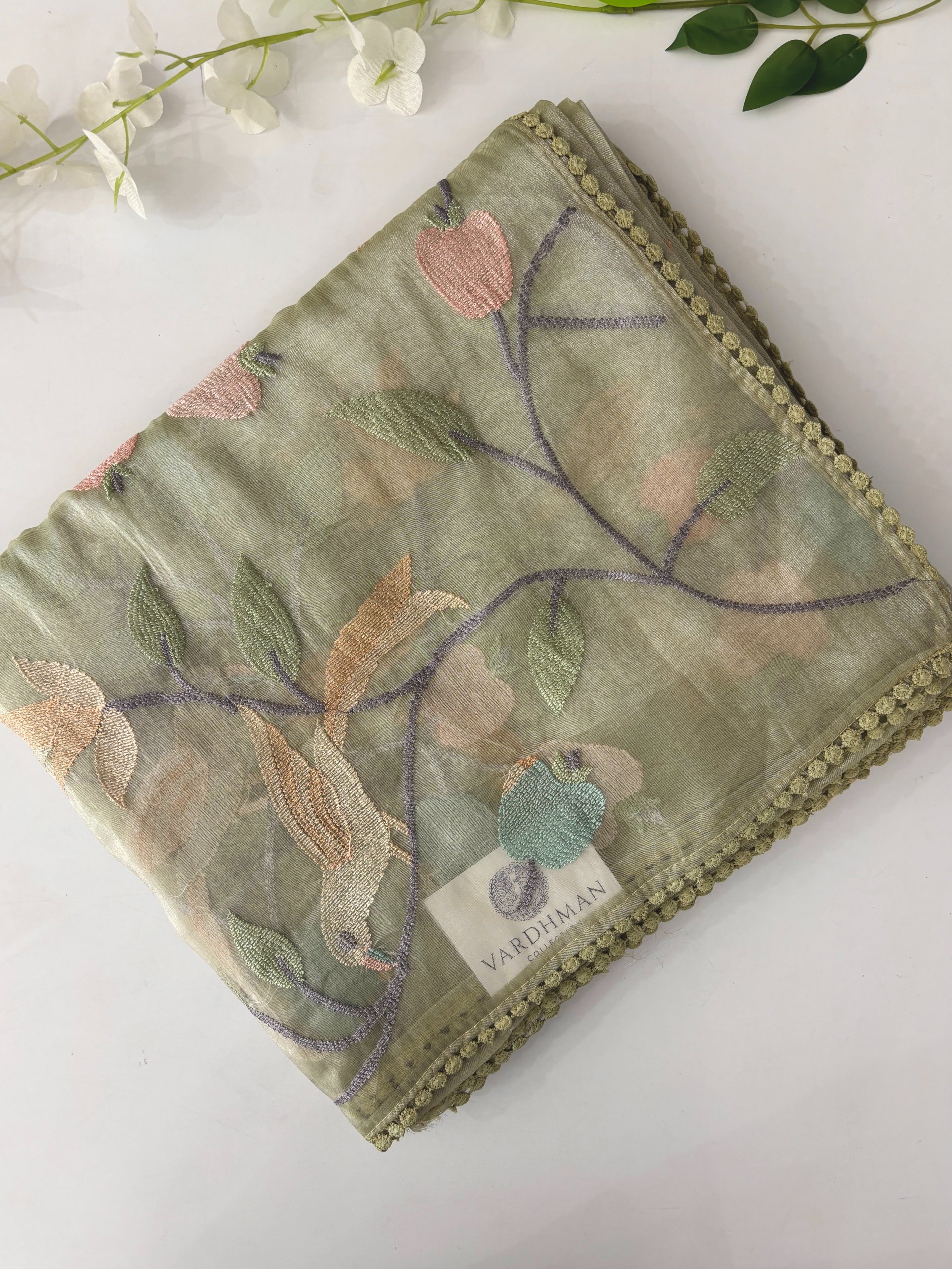 Light Green Tissue Organza Saree