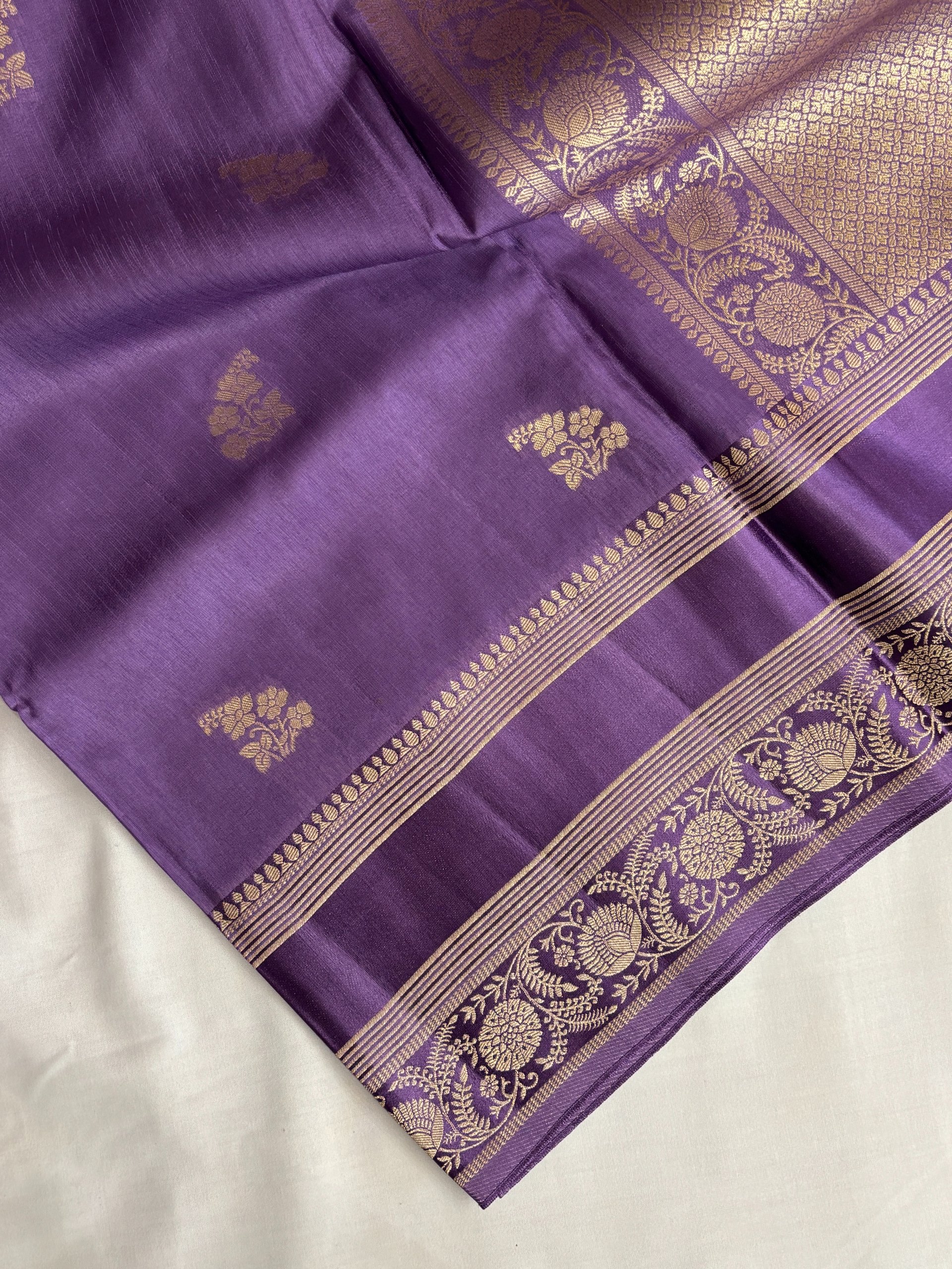 Lavender Mashru Silk Saree