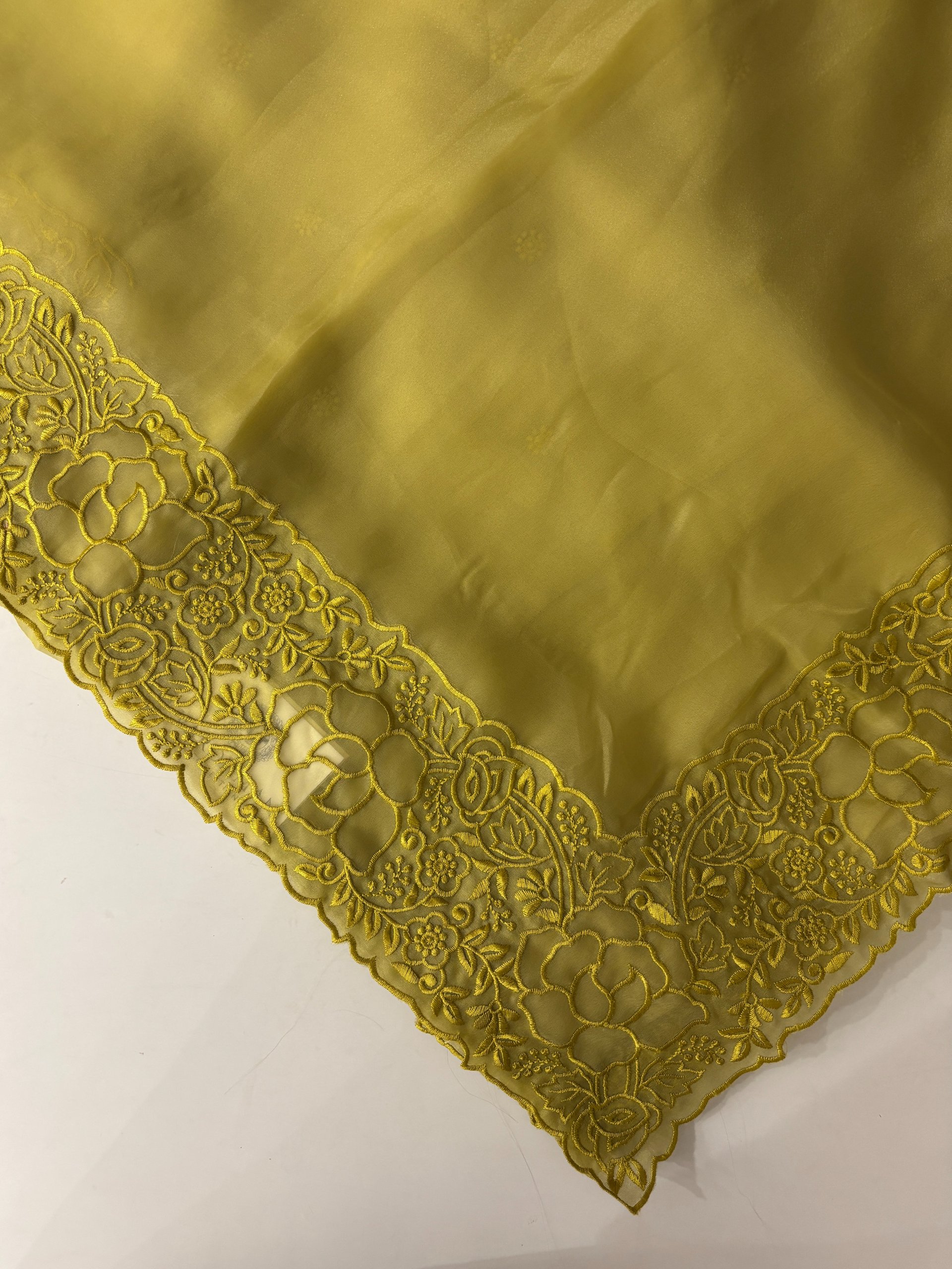 Olive Green Soft Organza Saree