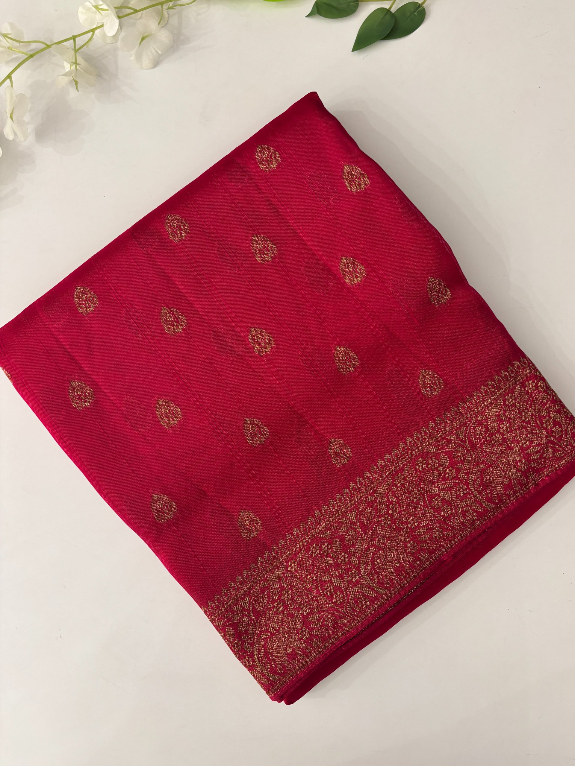 Pink Banarasi Tussar Silk Saree