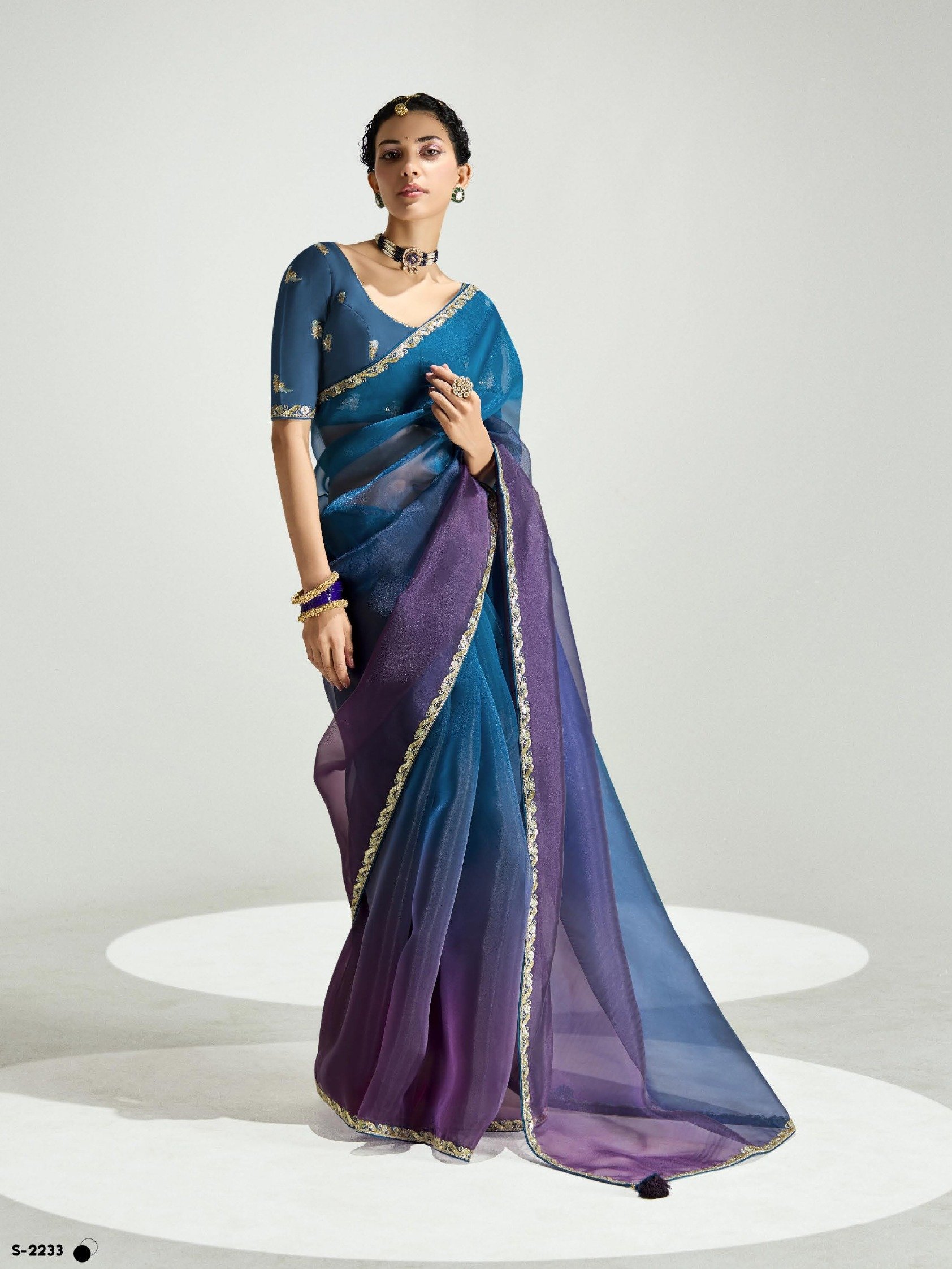 Tissue Organza Sarees with Rich Blouse