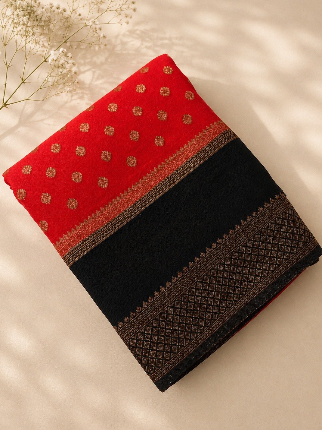 Red Banarasi Semi Khaddi Georgette Saree