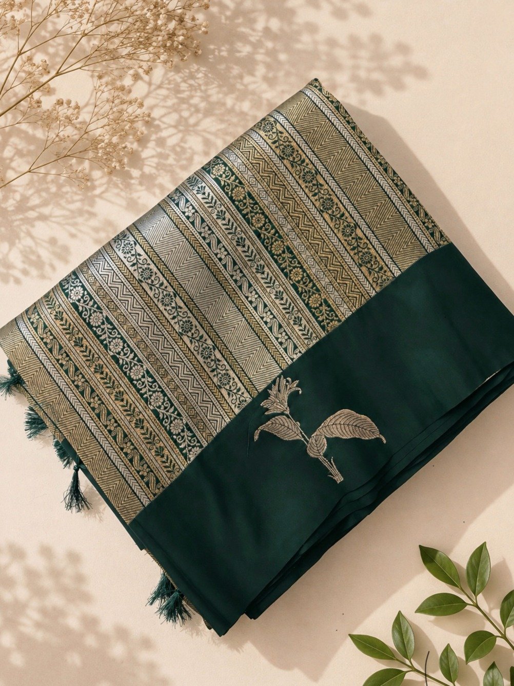 Green Fancy Semi Banarasi Saree