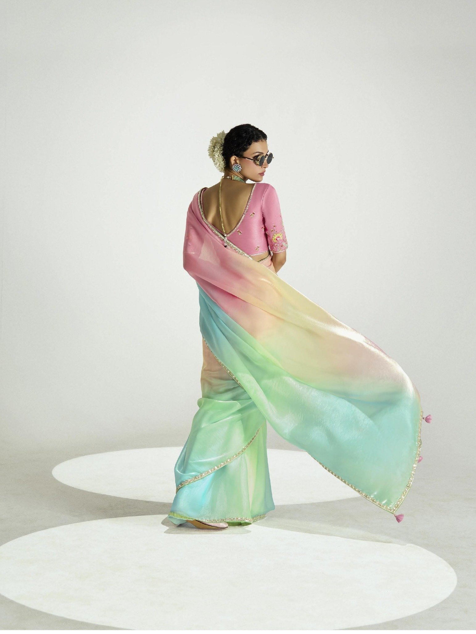 Tissue Organza Sarees with Rich Blouse