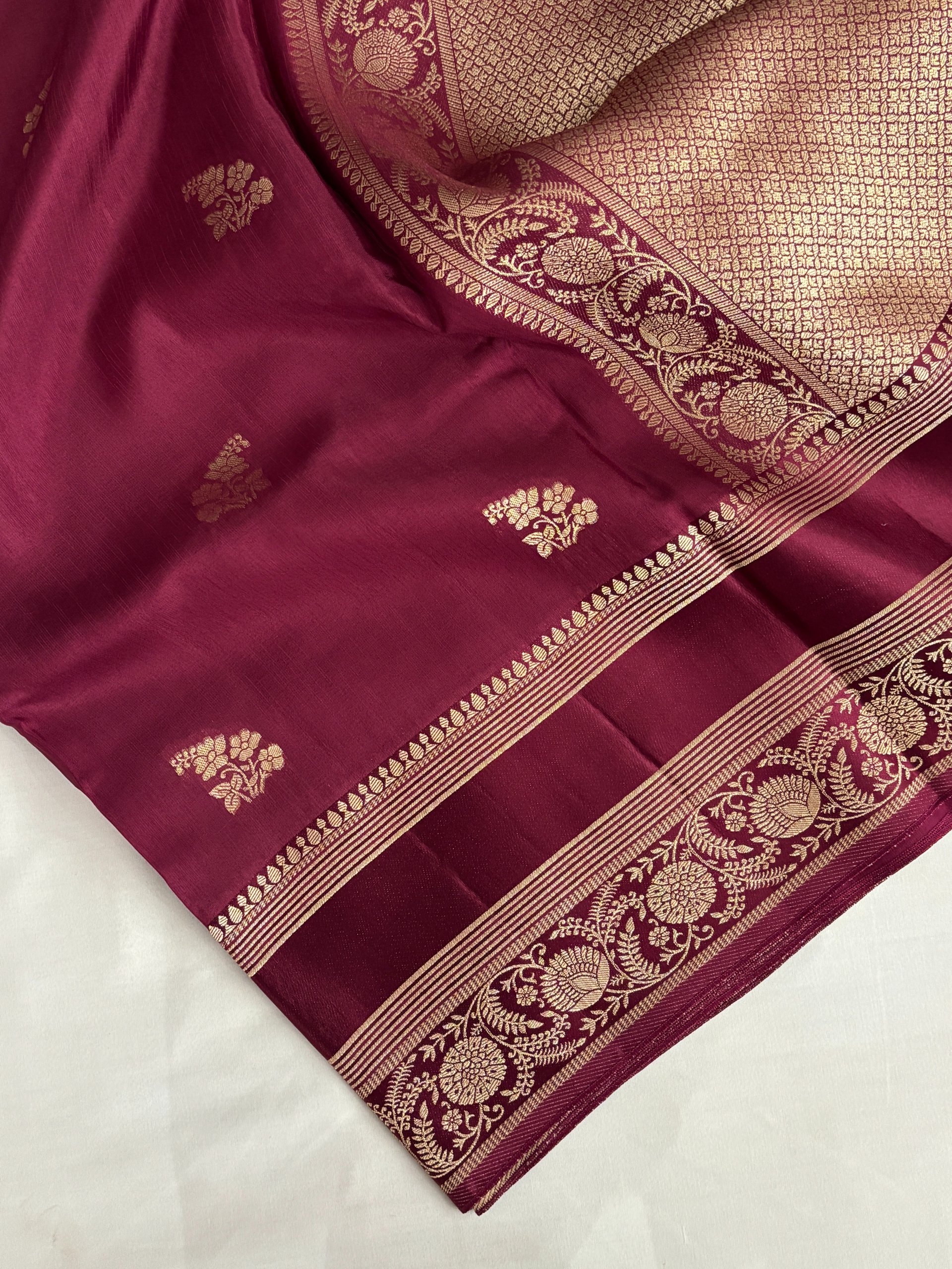 Wine Mashru Silk Saree