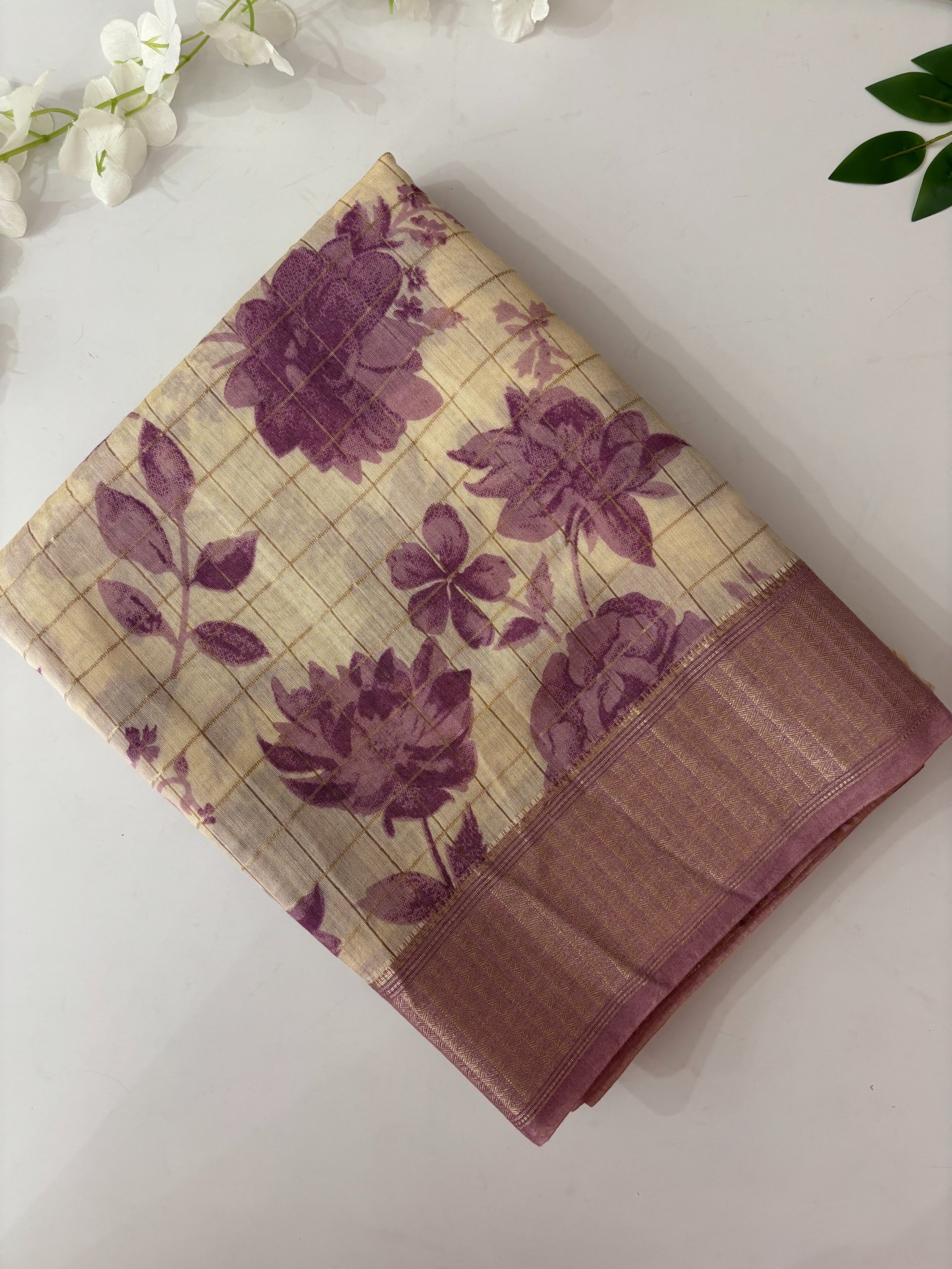 Light Lavender Soft Chanderi Cotton Saree