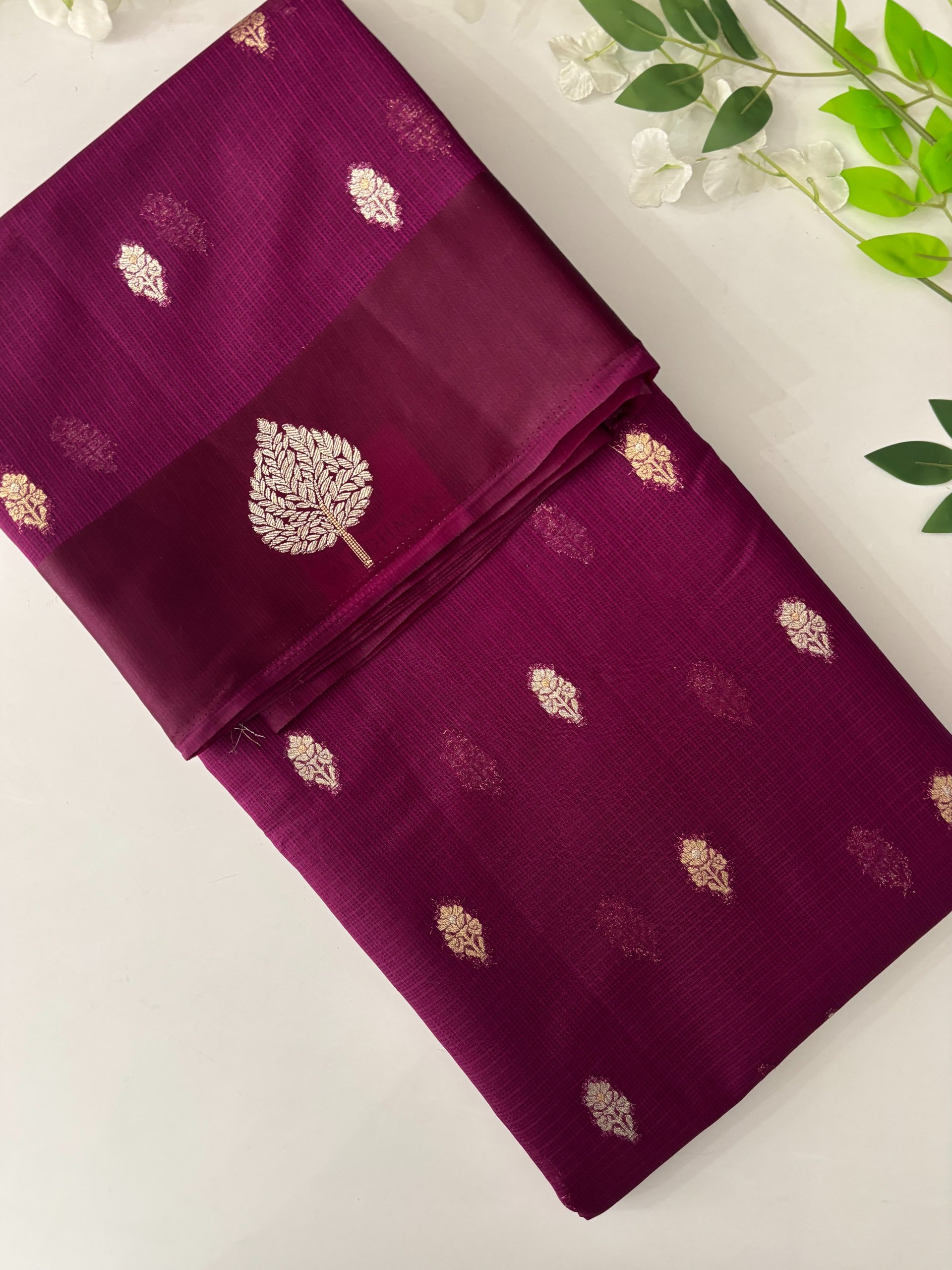 Wine Banarasi Supernet Saree