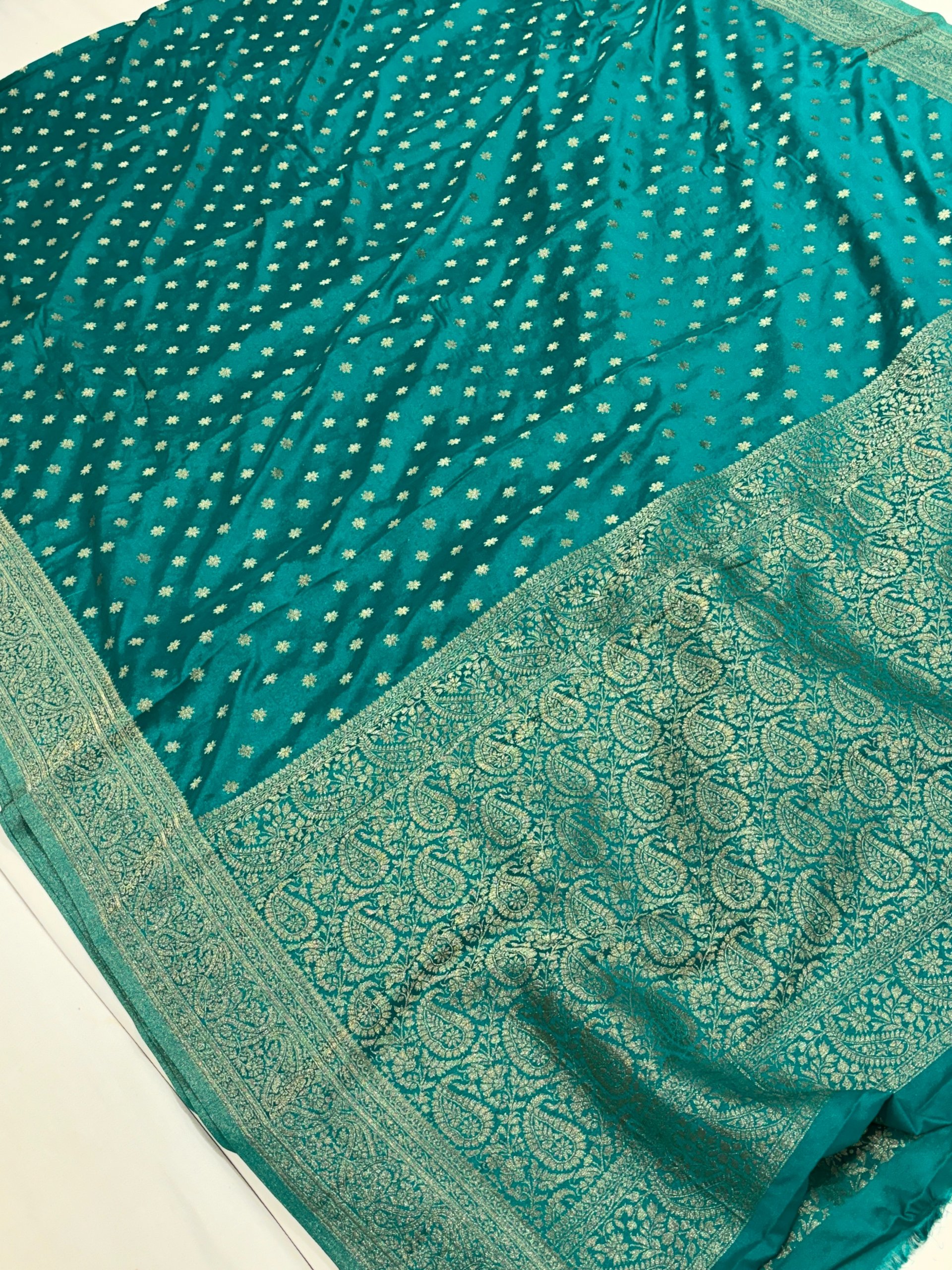 Rama green Chiffon Saree main image 1