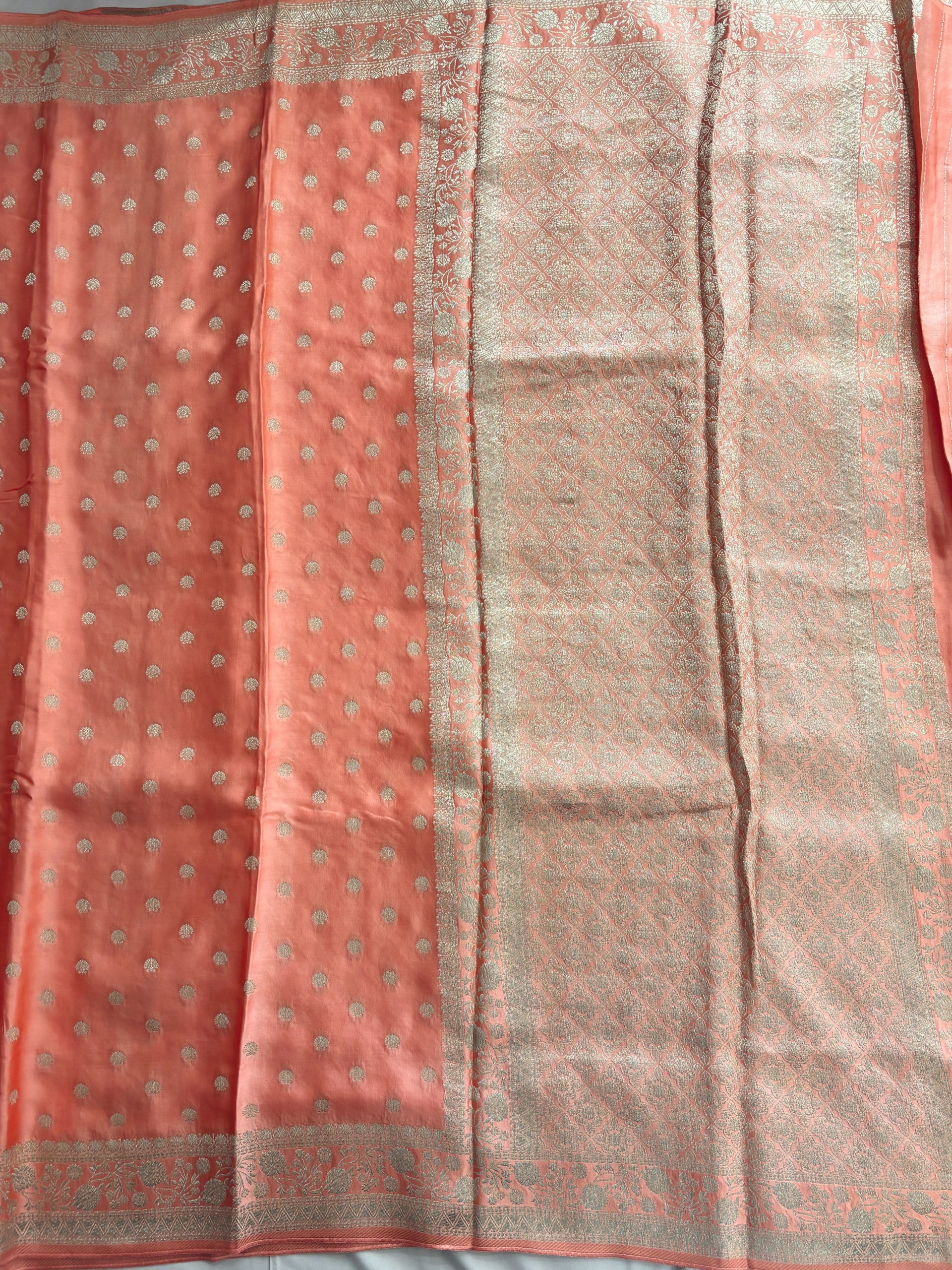 Peach - Plain Mashru Silk Blouse Piece 23