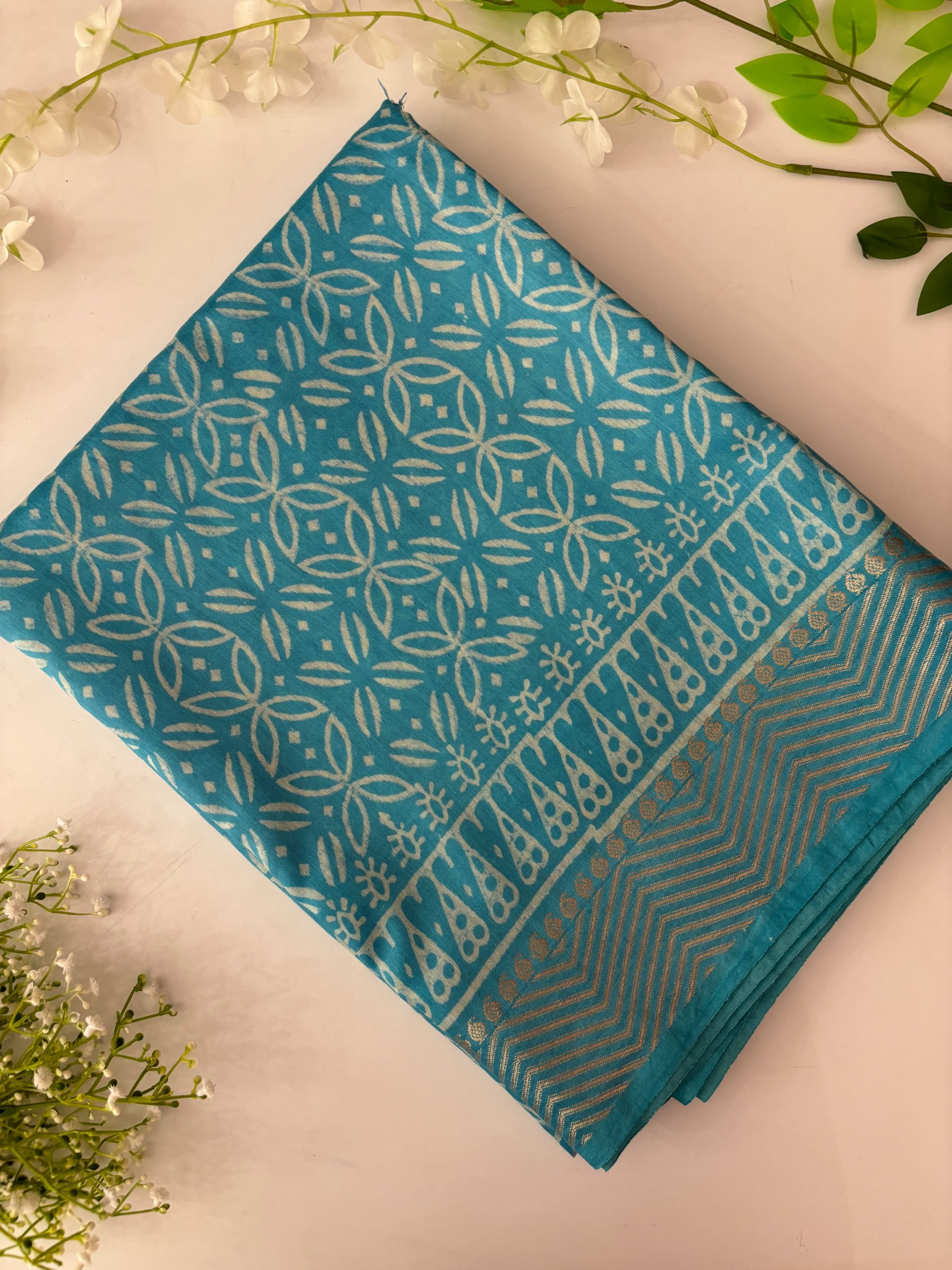 Blue Modal Muslin Saree