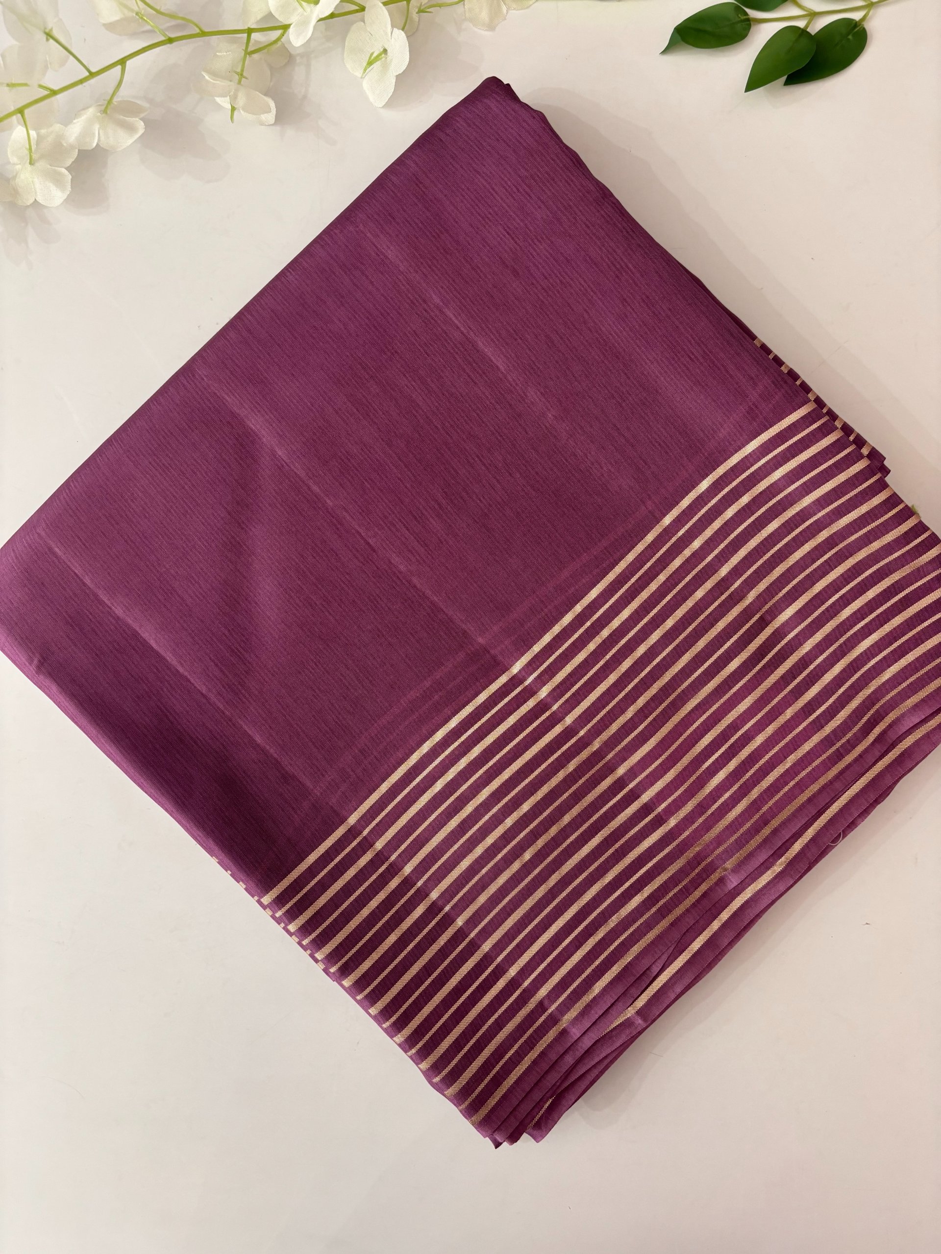 Dusty Lavender Banarasi Dola Silk Saree