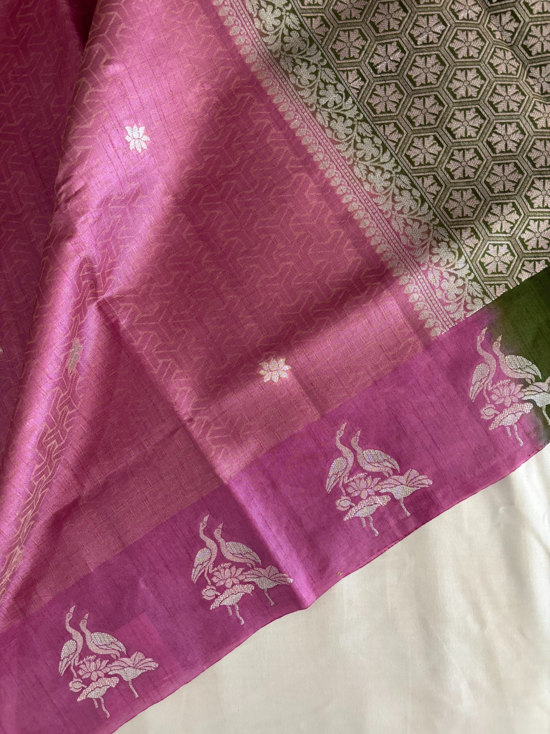 Pink Semi Tussar Silk Saree