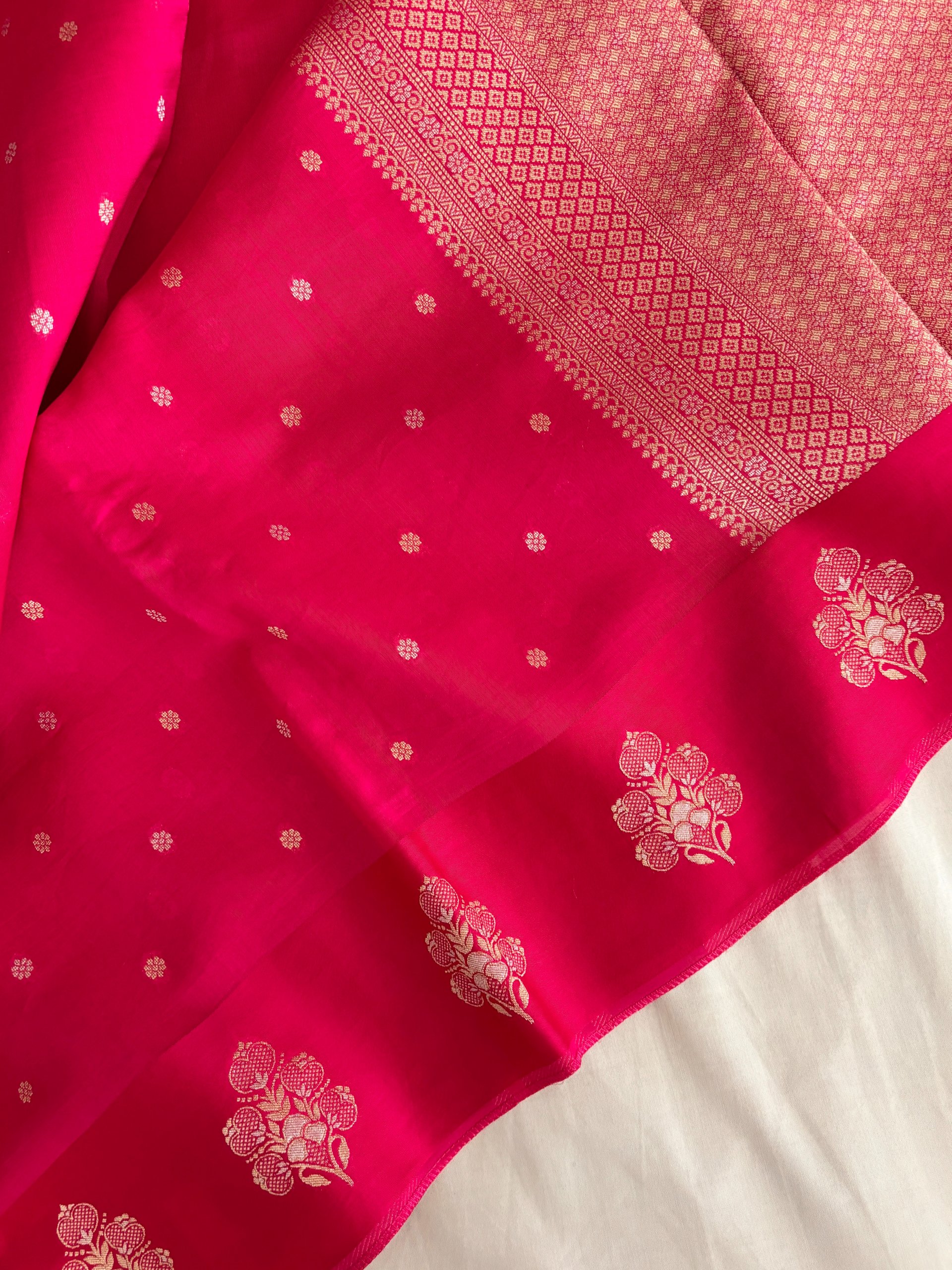 Pink Munga Cotton Silk Saree