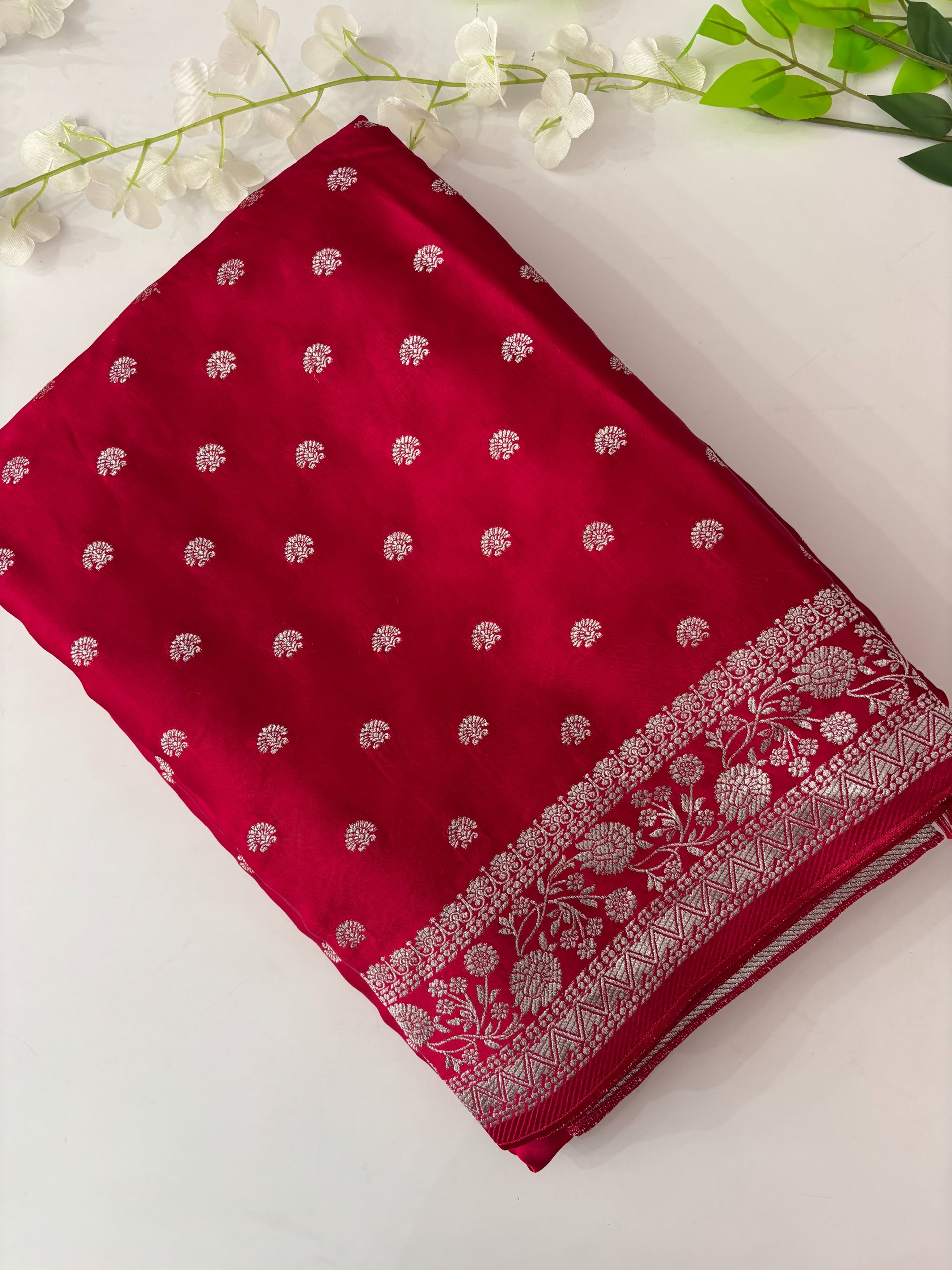 Pink Banarasi Mashru Silk Saree