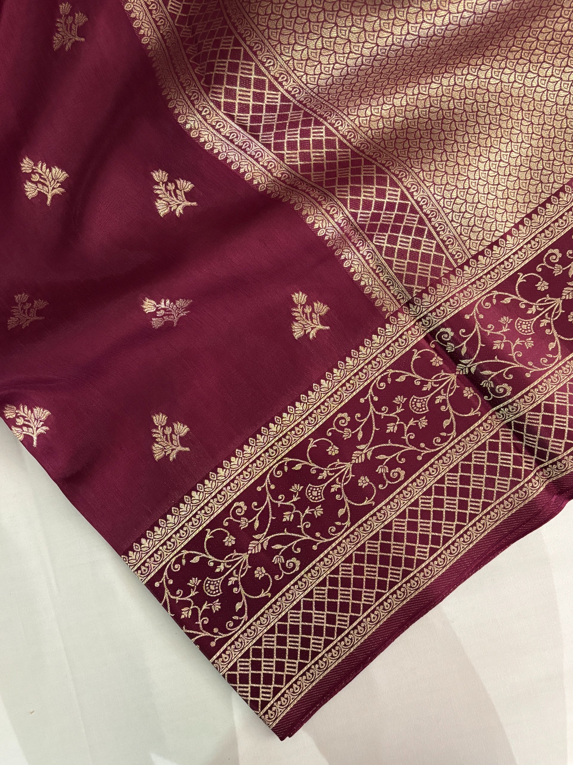 Wine Mashru Silk Saree