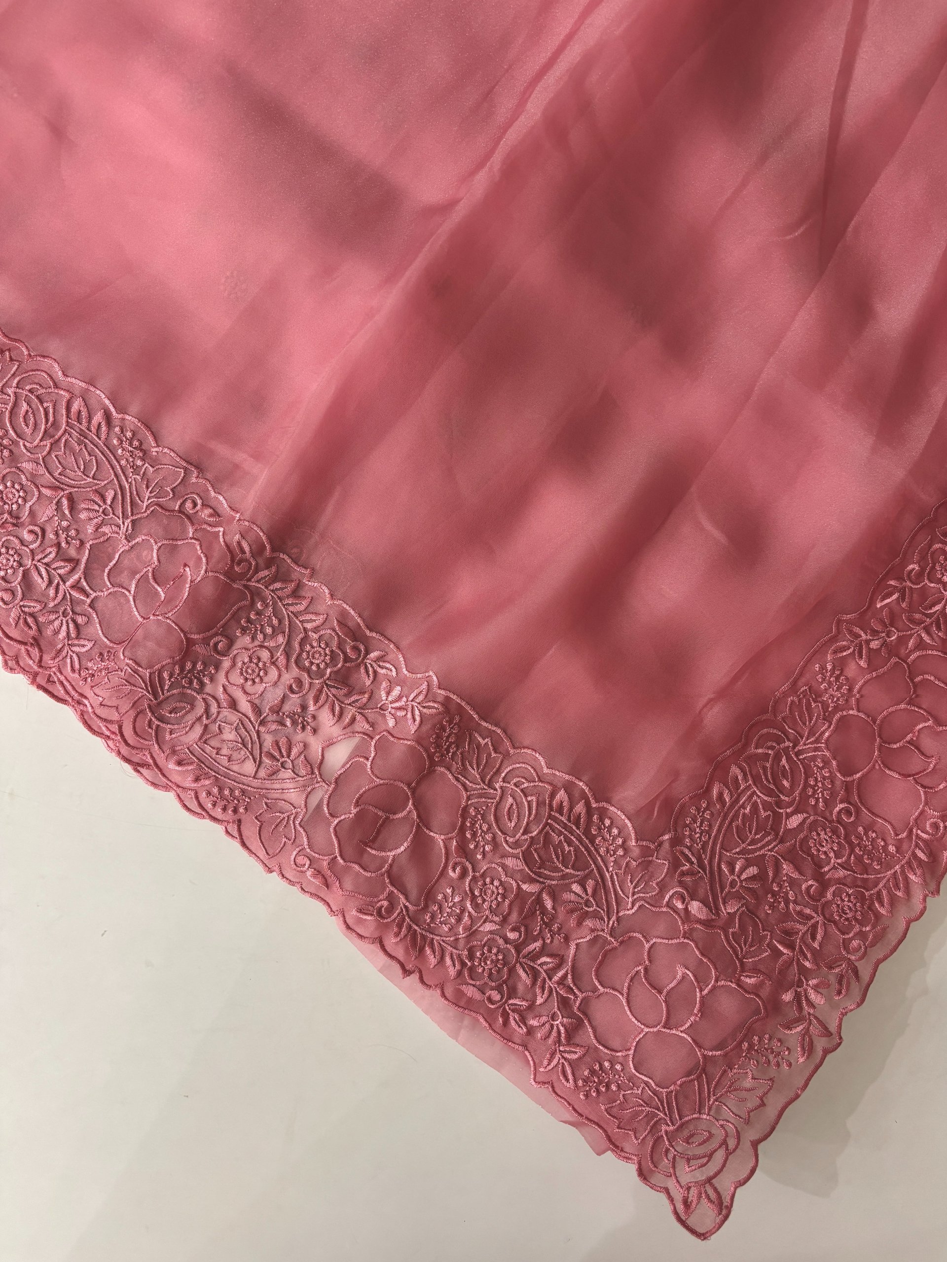 Blush Peach Soft Organza Saree
