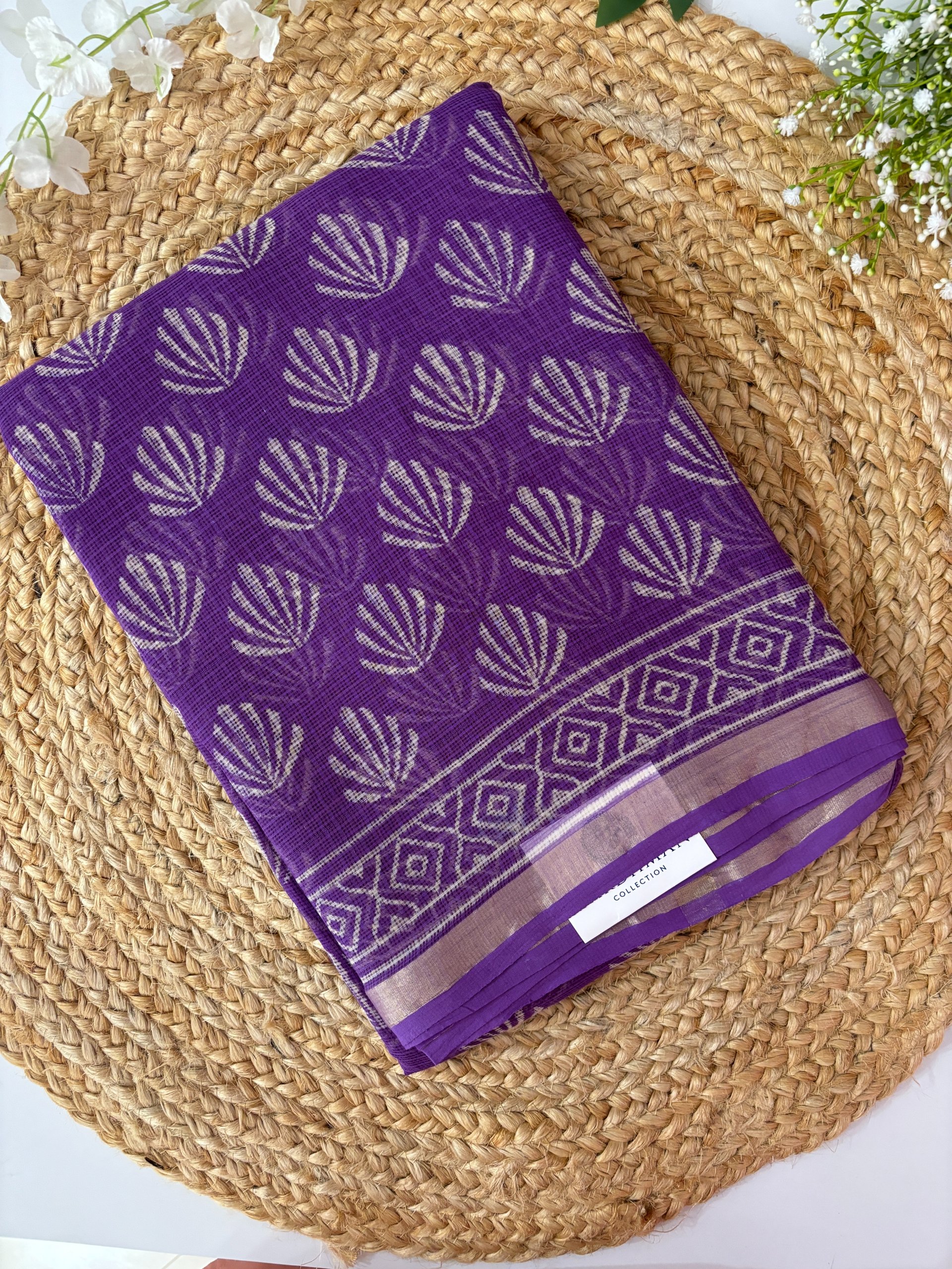 Purple Kota Doria Saree