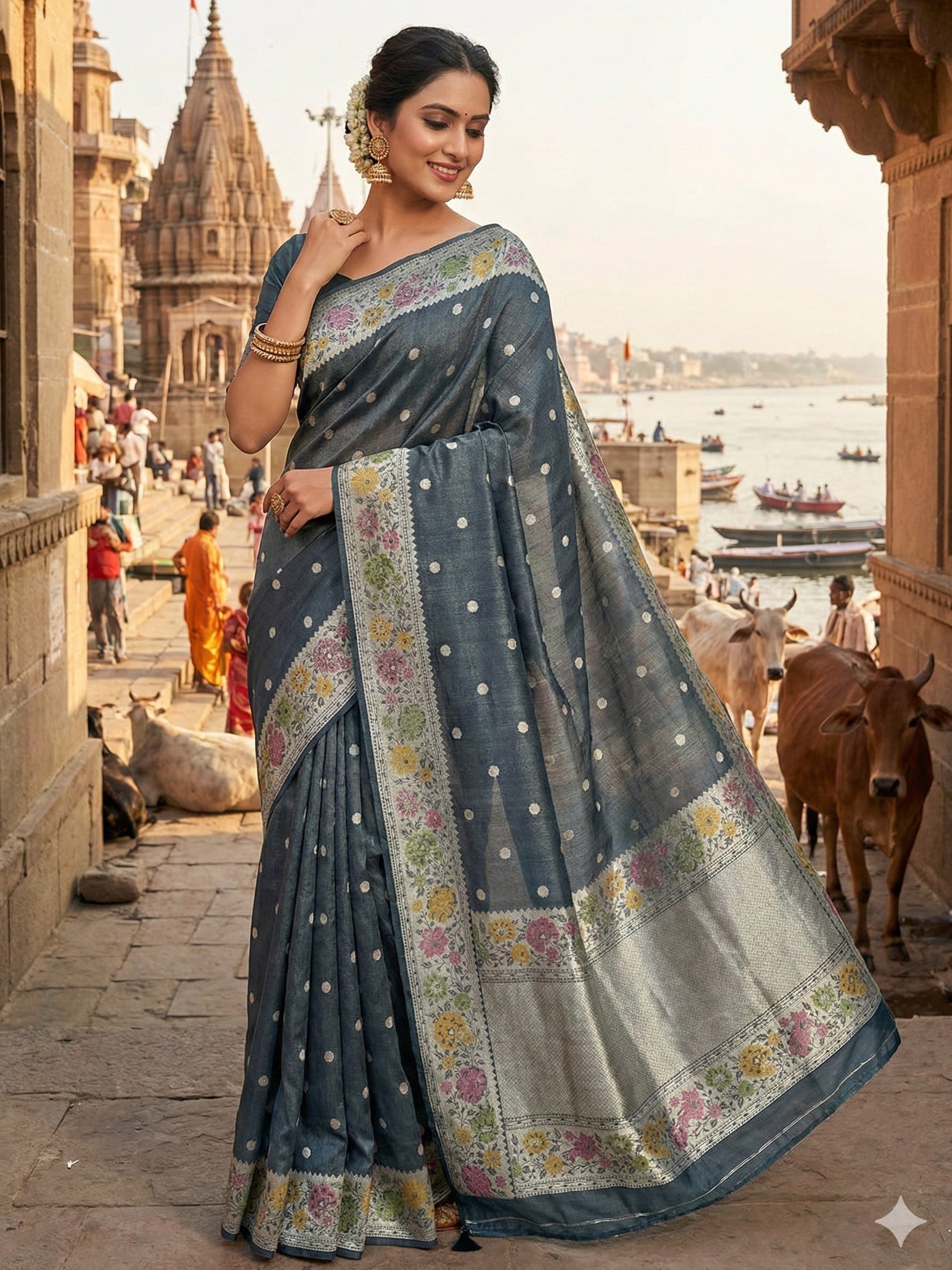 Banarasi Tussar Tissue Saree