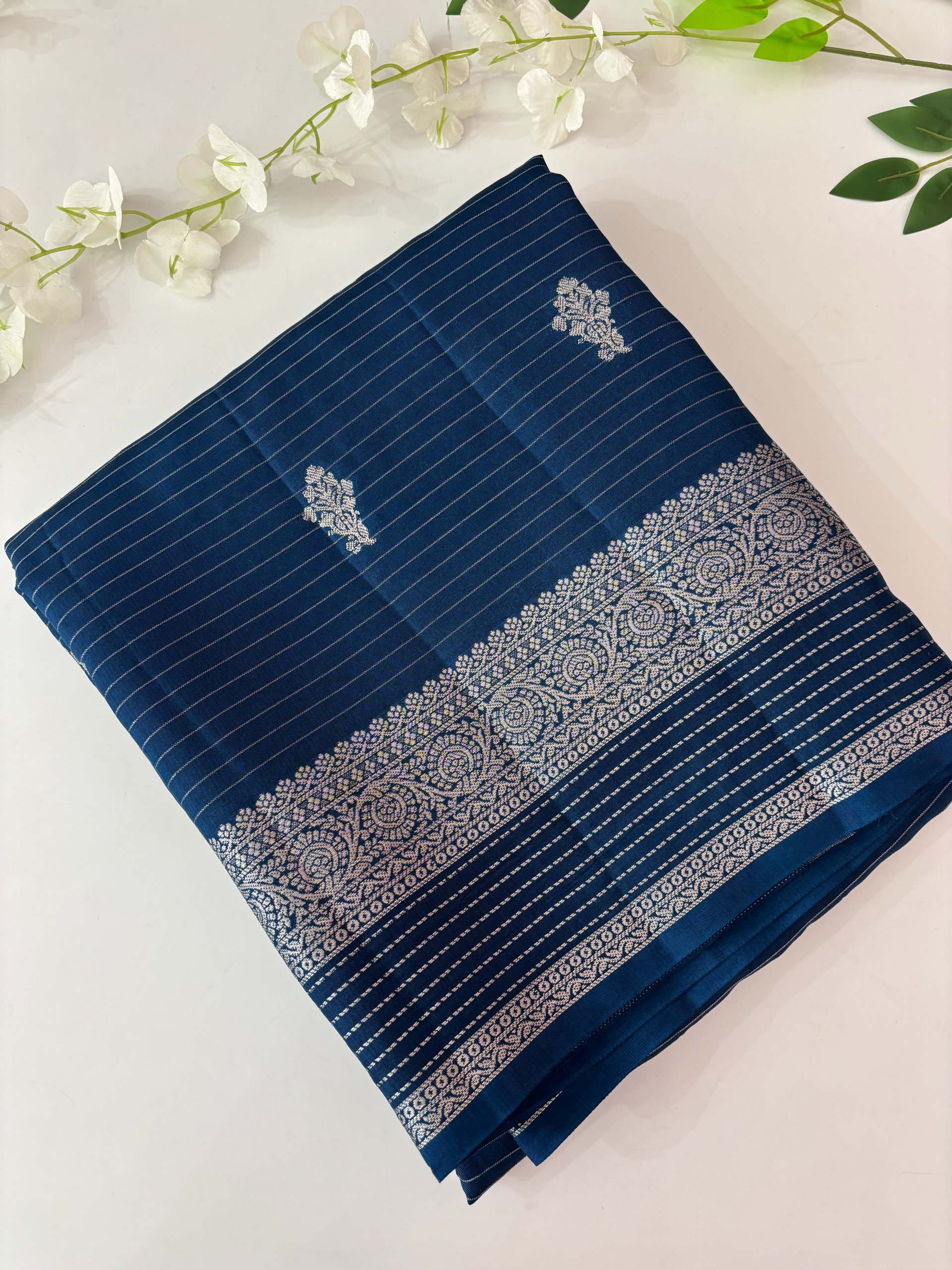 Blue Banarasi Viscose Silk Saree