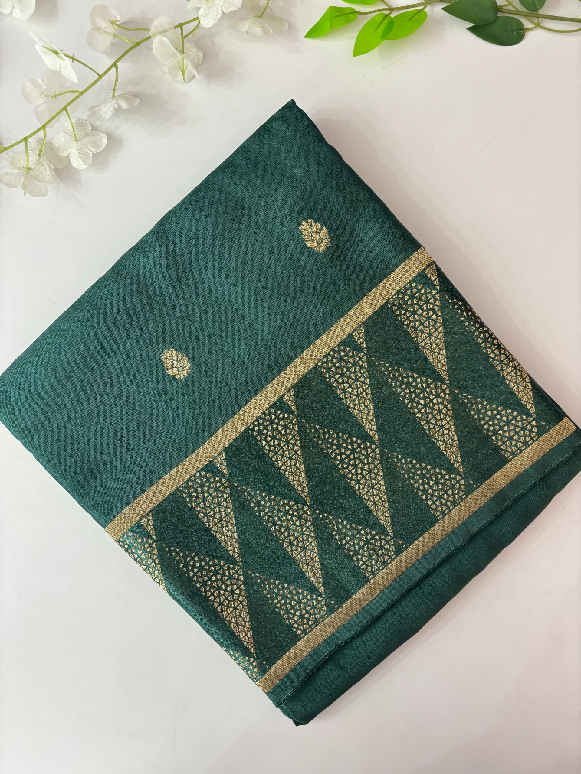 Green Mashru Silk Saree