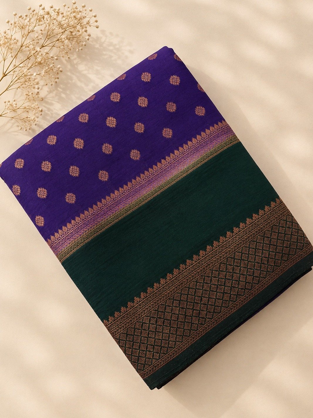 Purple Banarasi Semi Khaddi Georgette Saree
