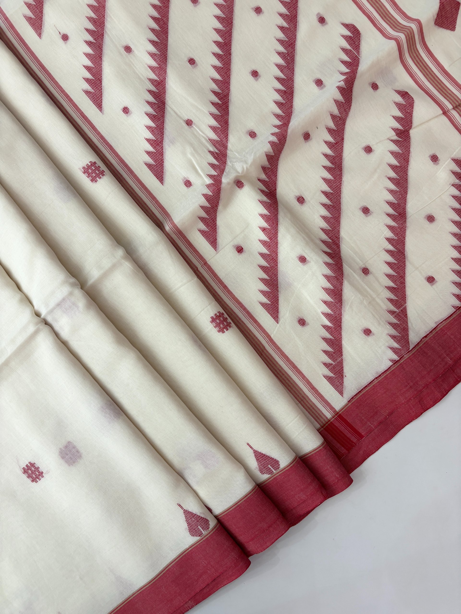 Handwoven Pure Khadi Cotton Jamdani Saree