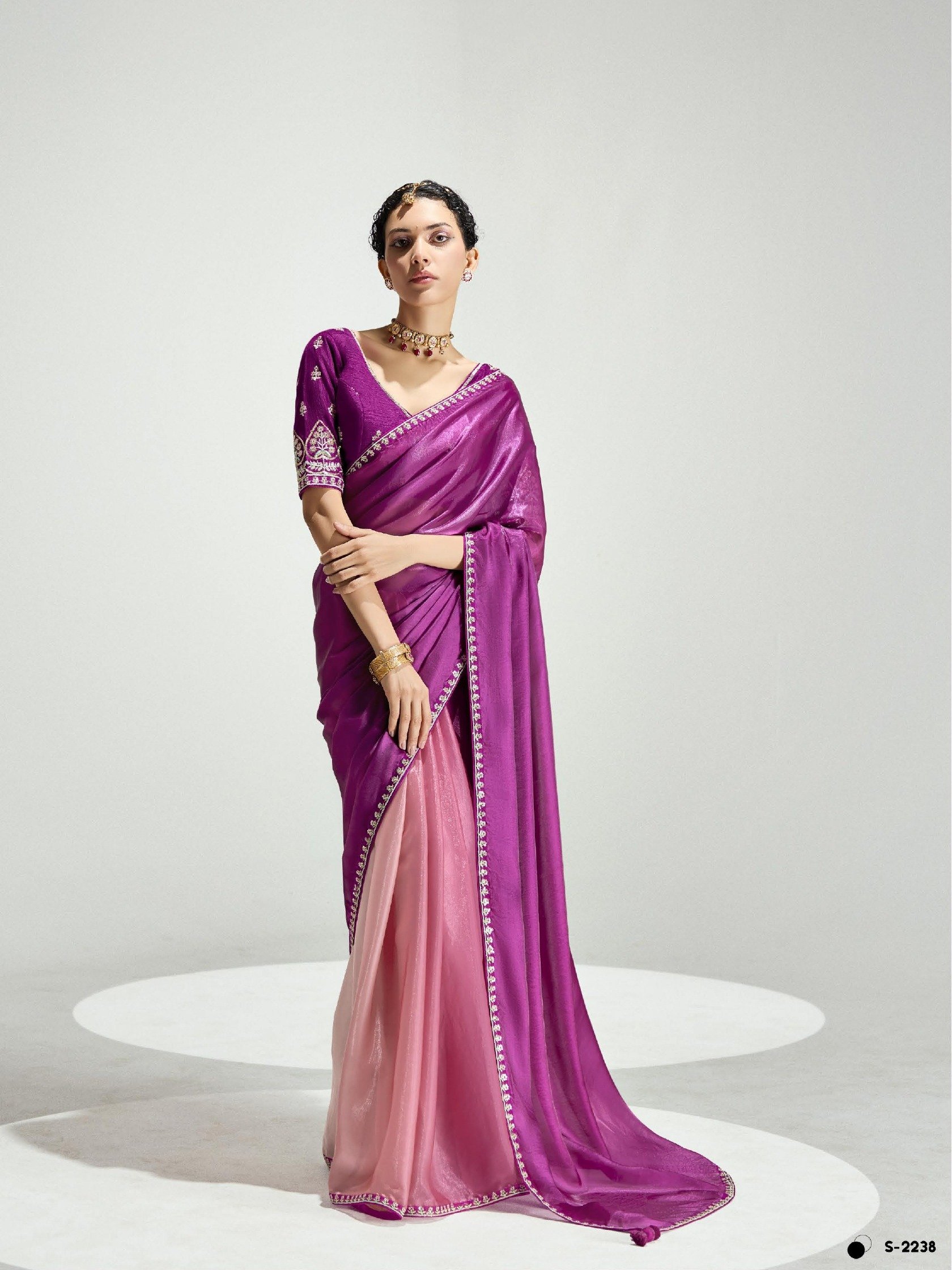 Tissue Organza Sarees with Rich Blouse