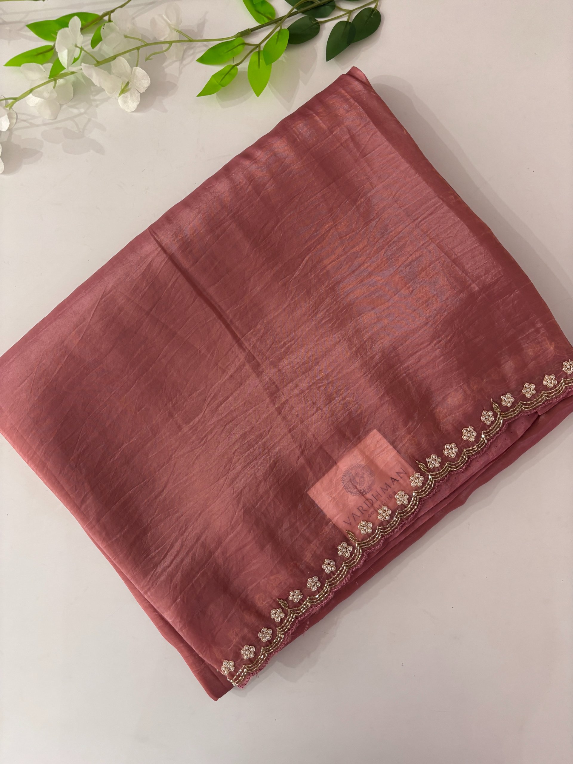Pink Crush Tissue Organza Saree