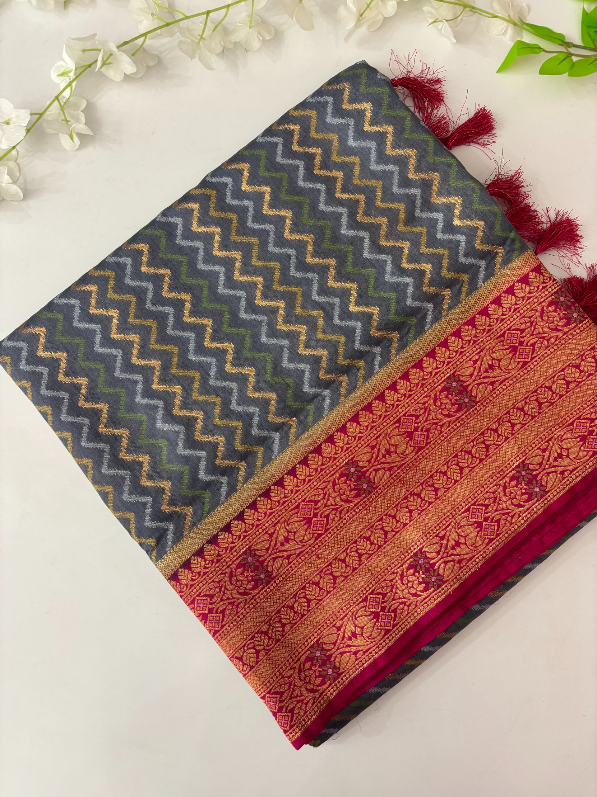 Grey Banarasi Patola Saree