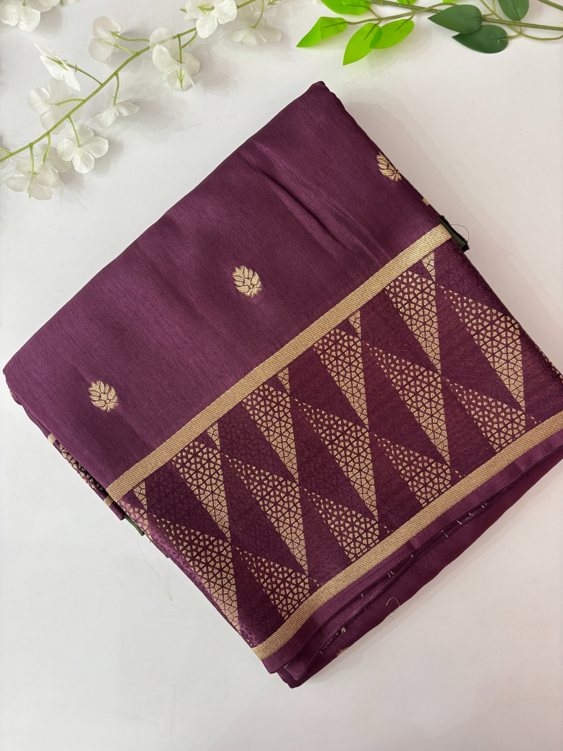 Wine Mashru Silk Saree