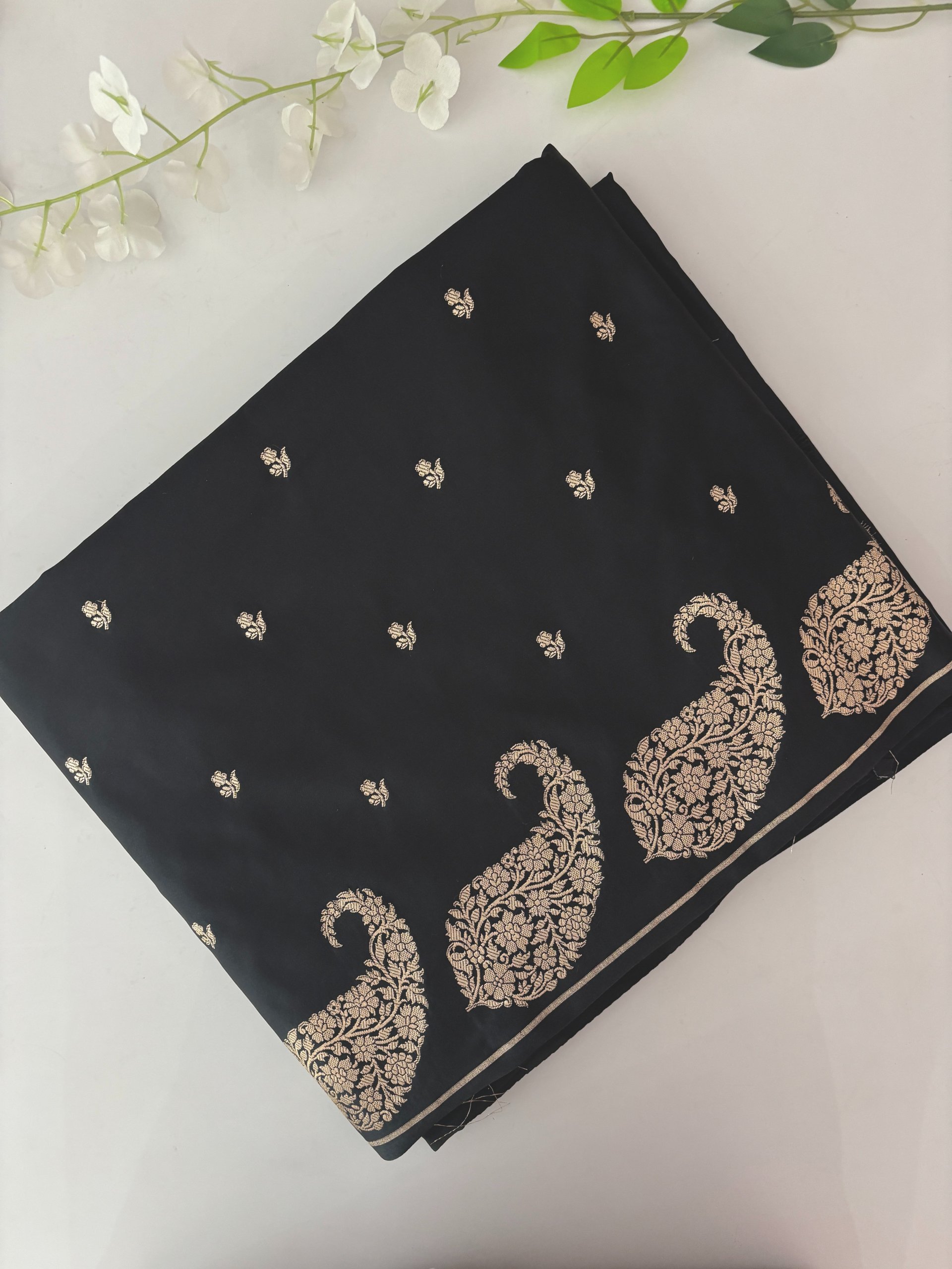 Black Mashru Silk Saree