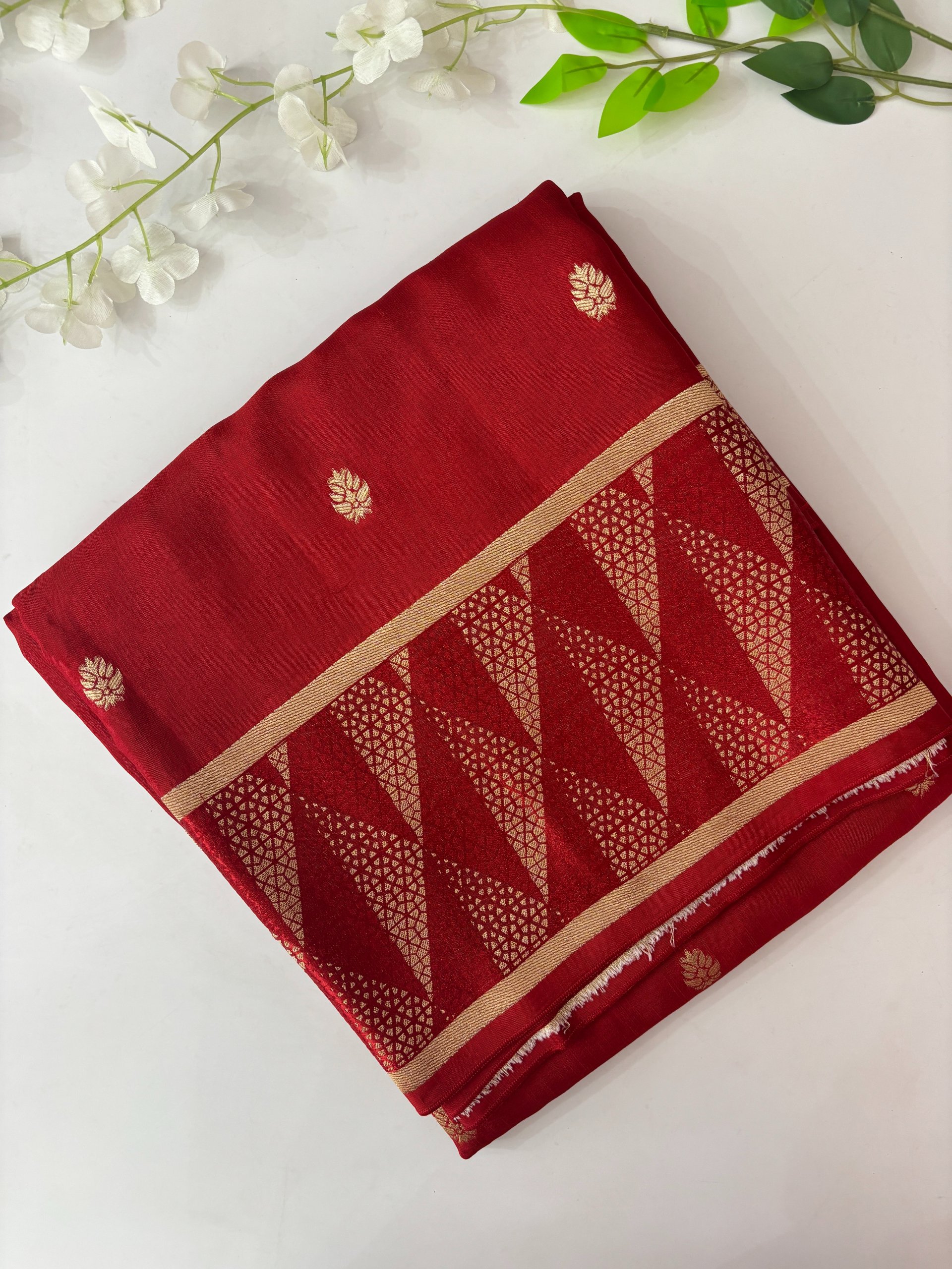 Red Mashru Silk Saree