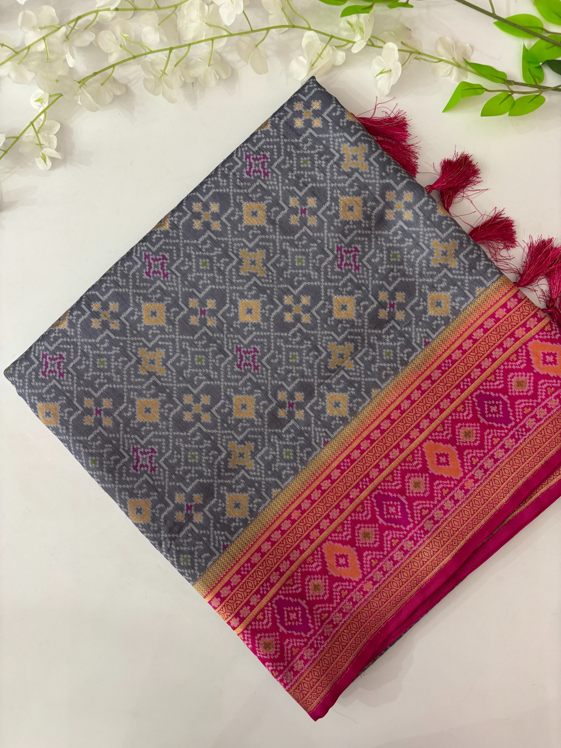 Grey Banarasi Patola Saree