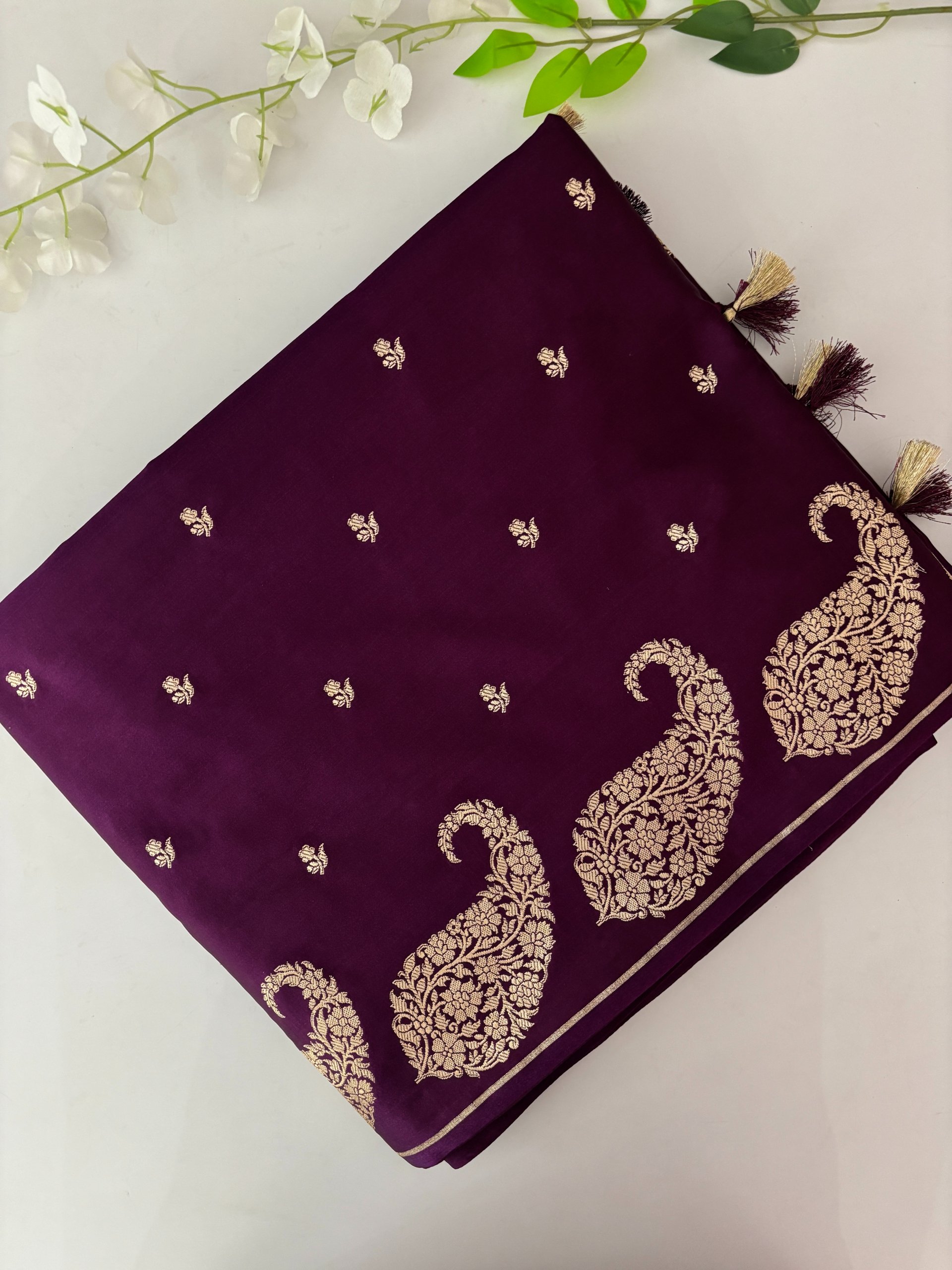 Wine Mashru Silk Saree