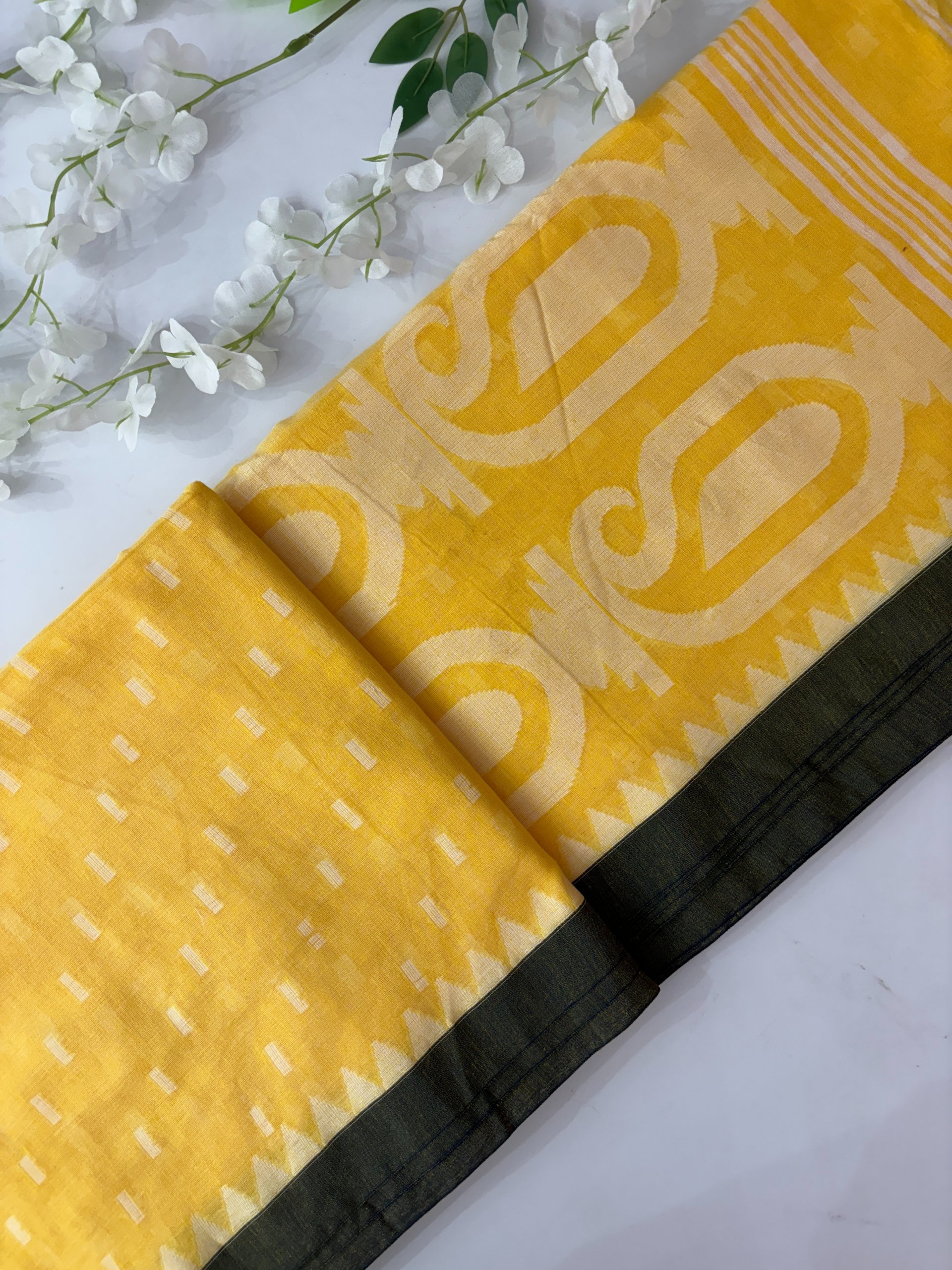 Yellow Bengal Cotton Saree